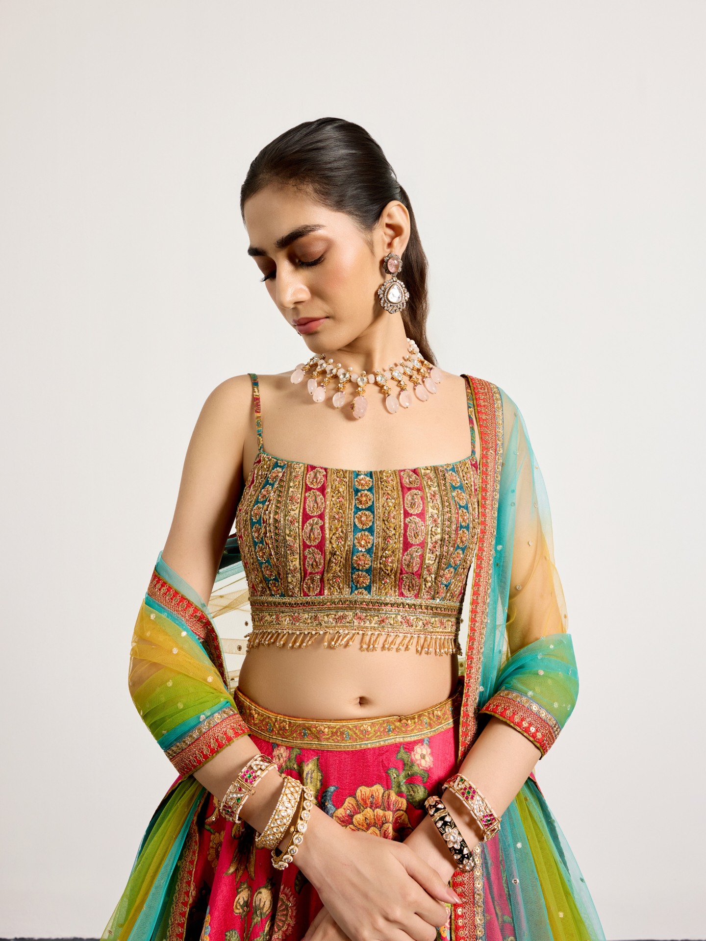 Fuschia Multi Mauricia Lehenga Set