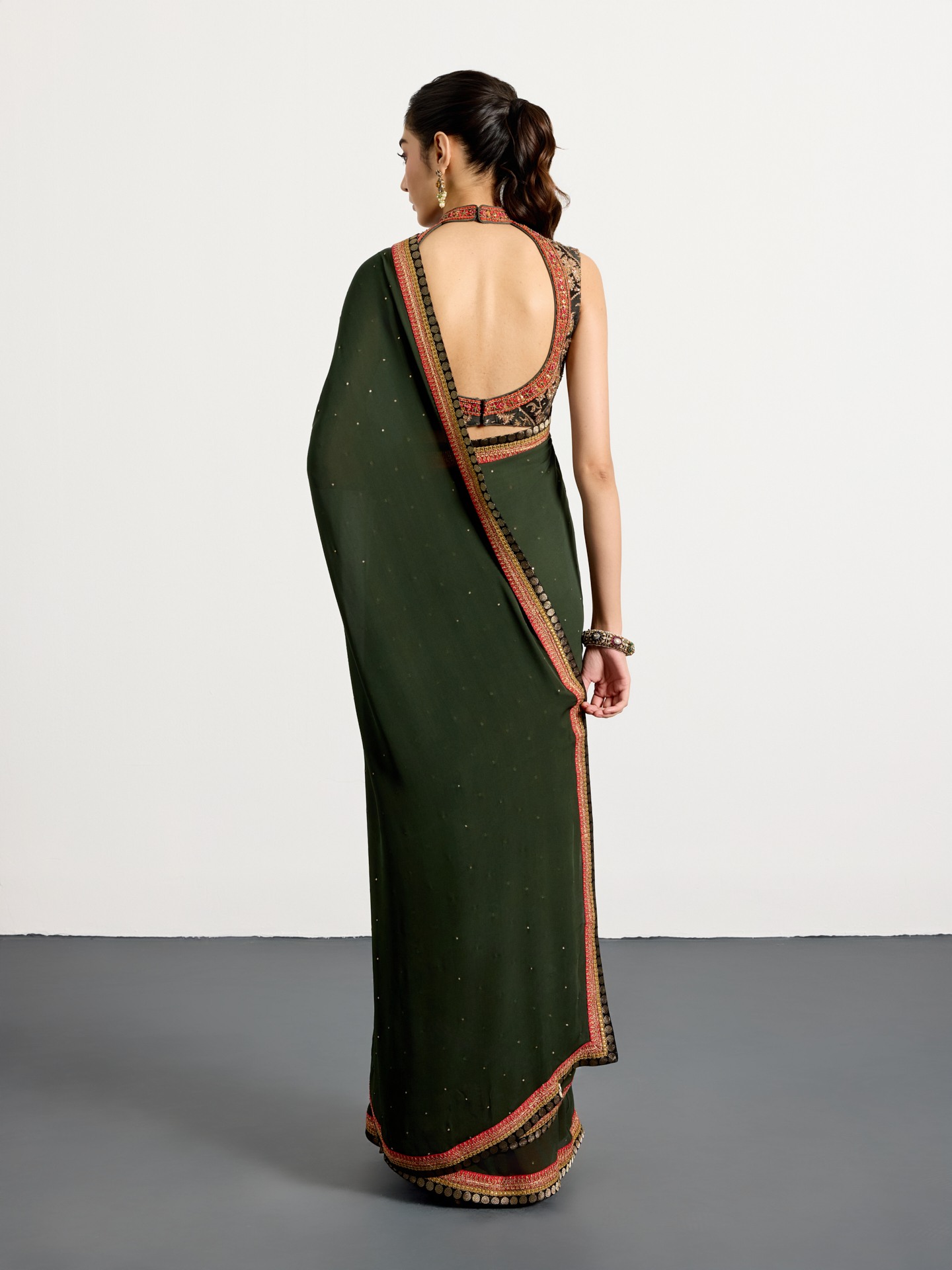 Khaki Multi Kulah Saree