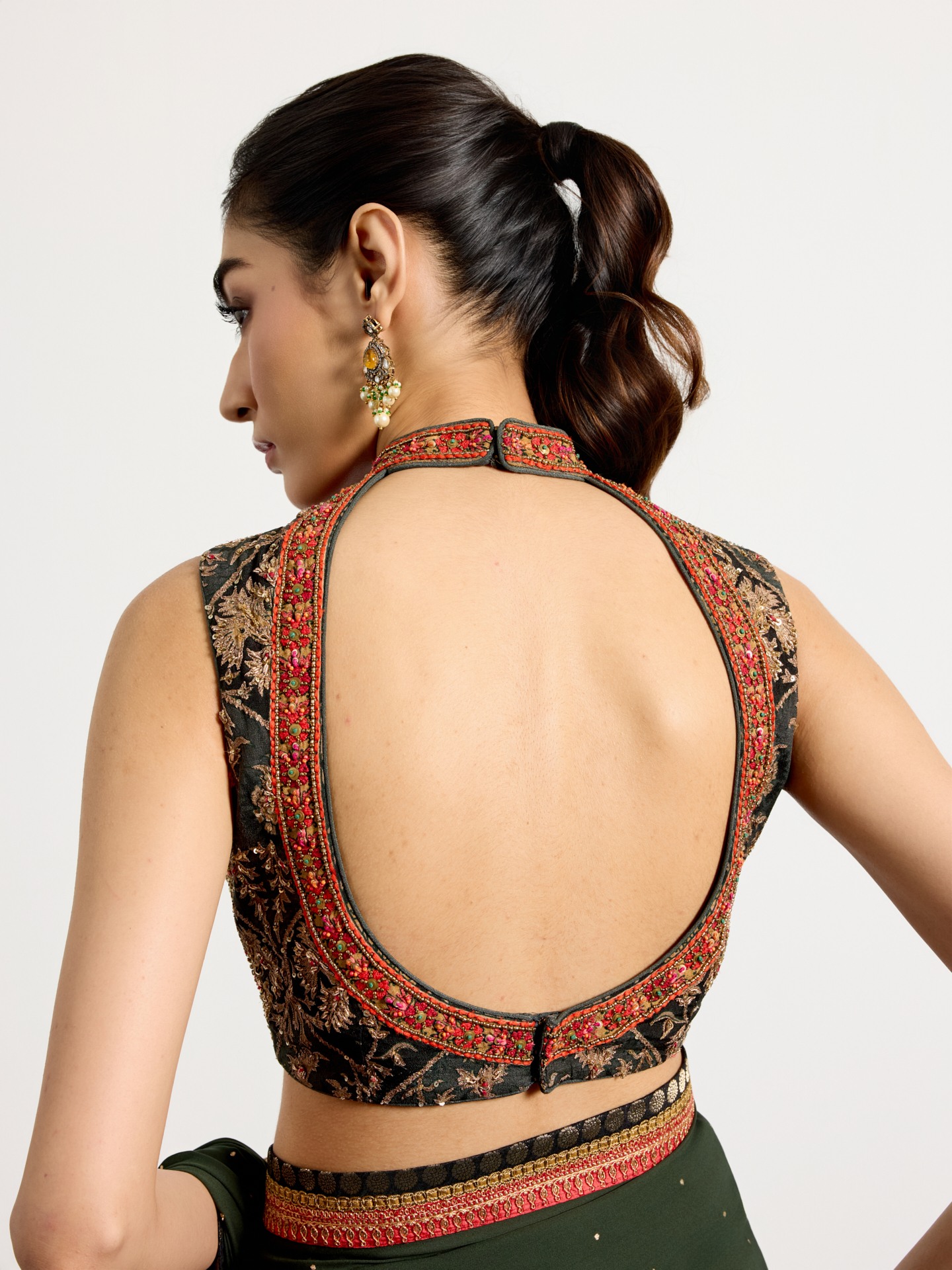 Khaki Multi Kulah Saree