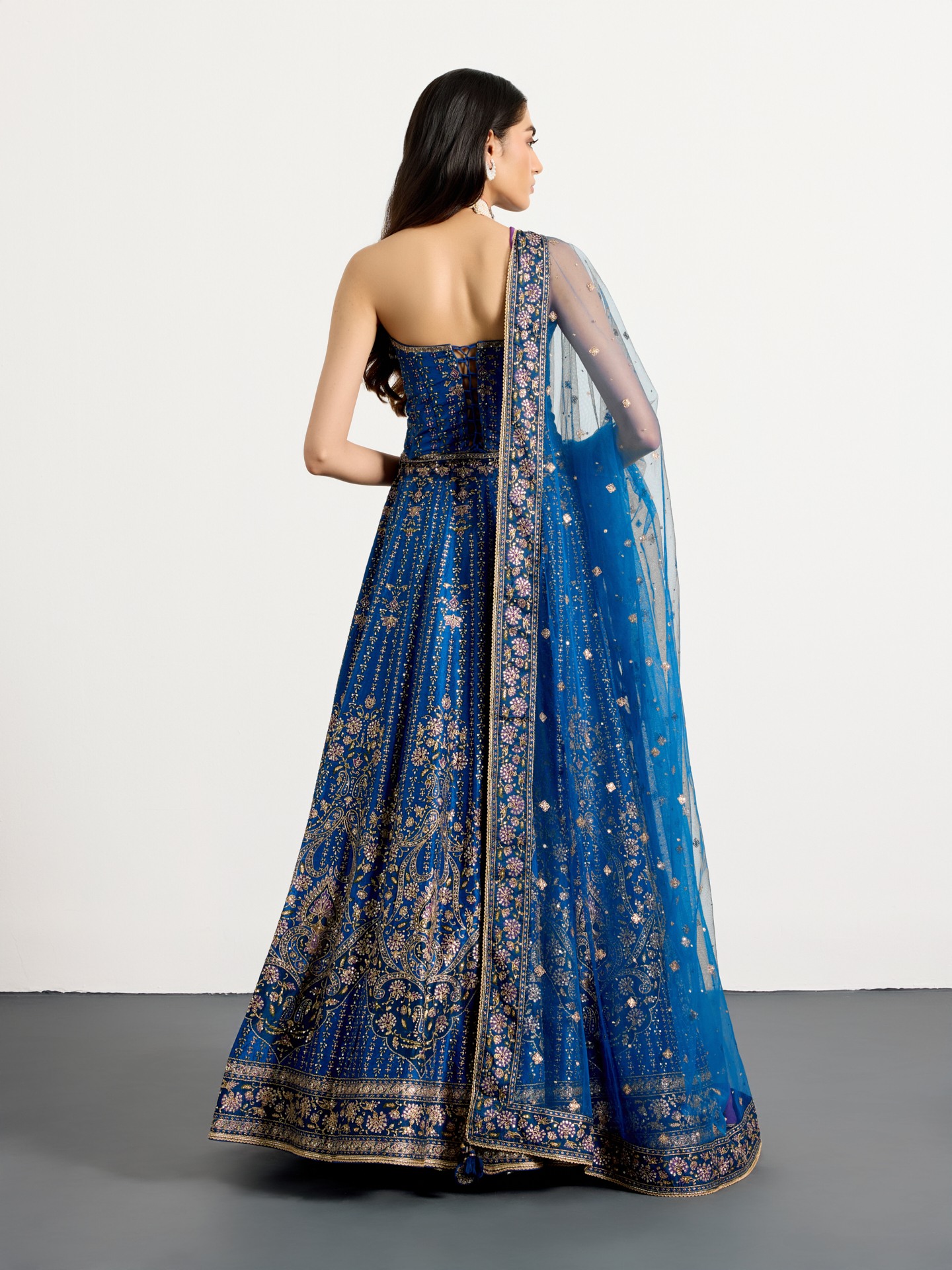Royal Blue Prisha Lehenga Set