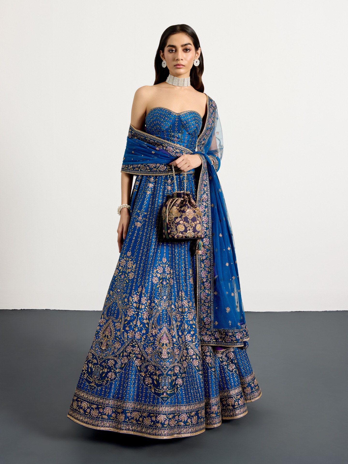 Royal Blue Prisha Lehenga Set