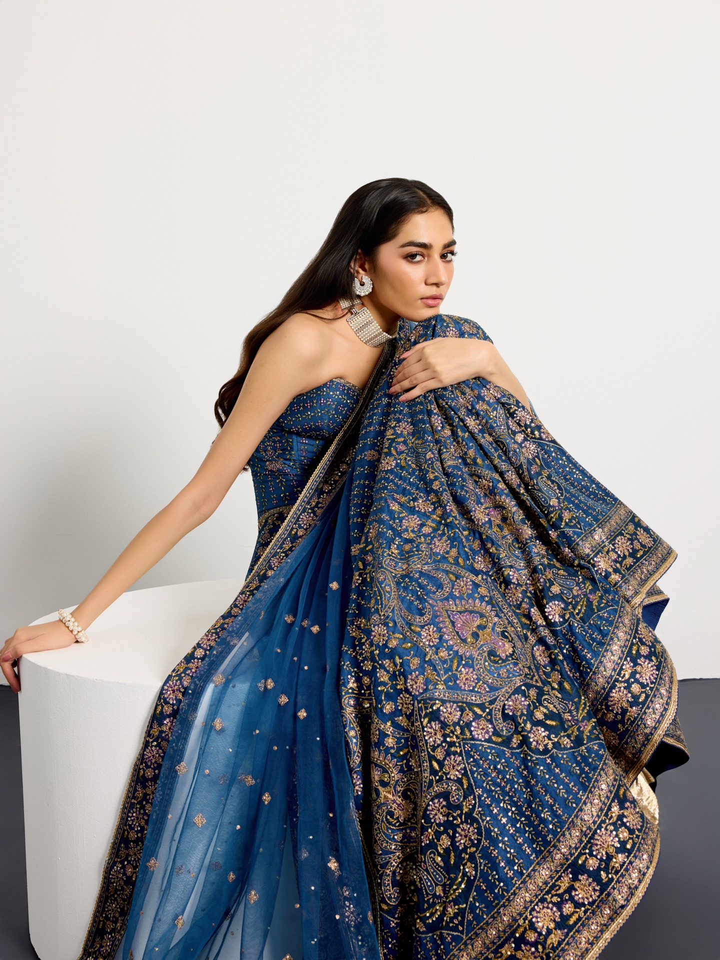 Royal Blue Prisha Lehenga Set