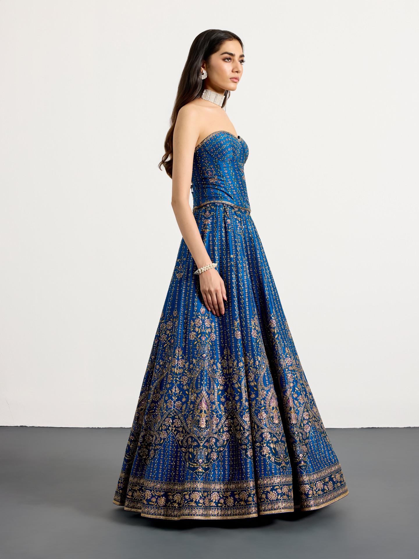 Royal Blue Prisha Lehenga Set