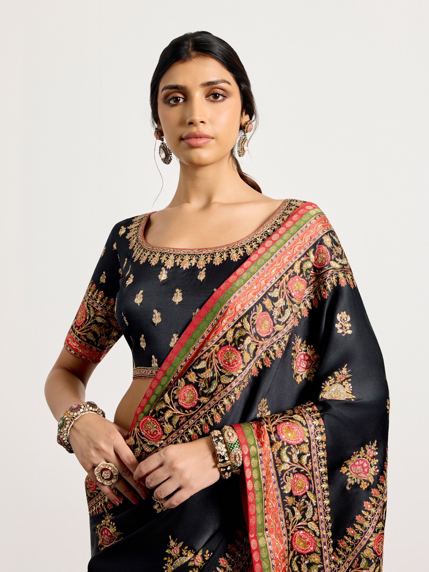 Black Pushpavan Saree
