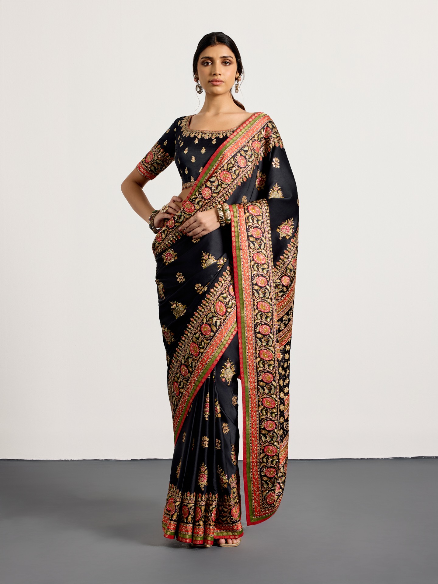 Black Pushpavan Saree