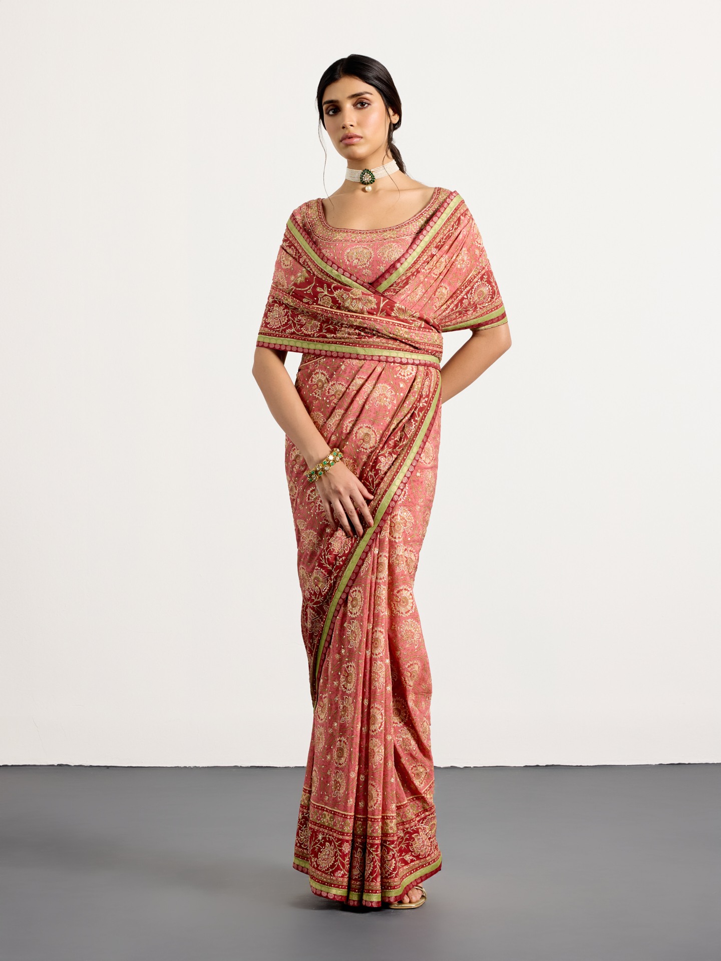 Old Rose Kalamkari Saree