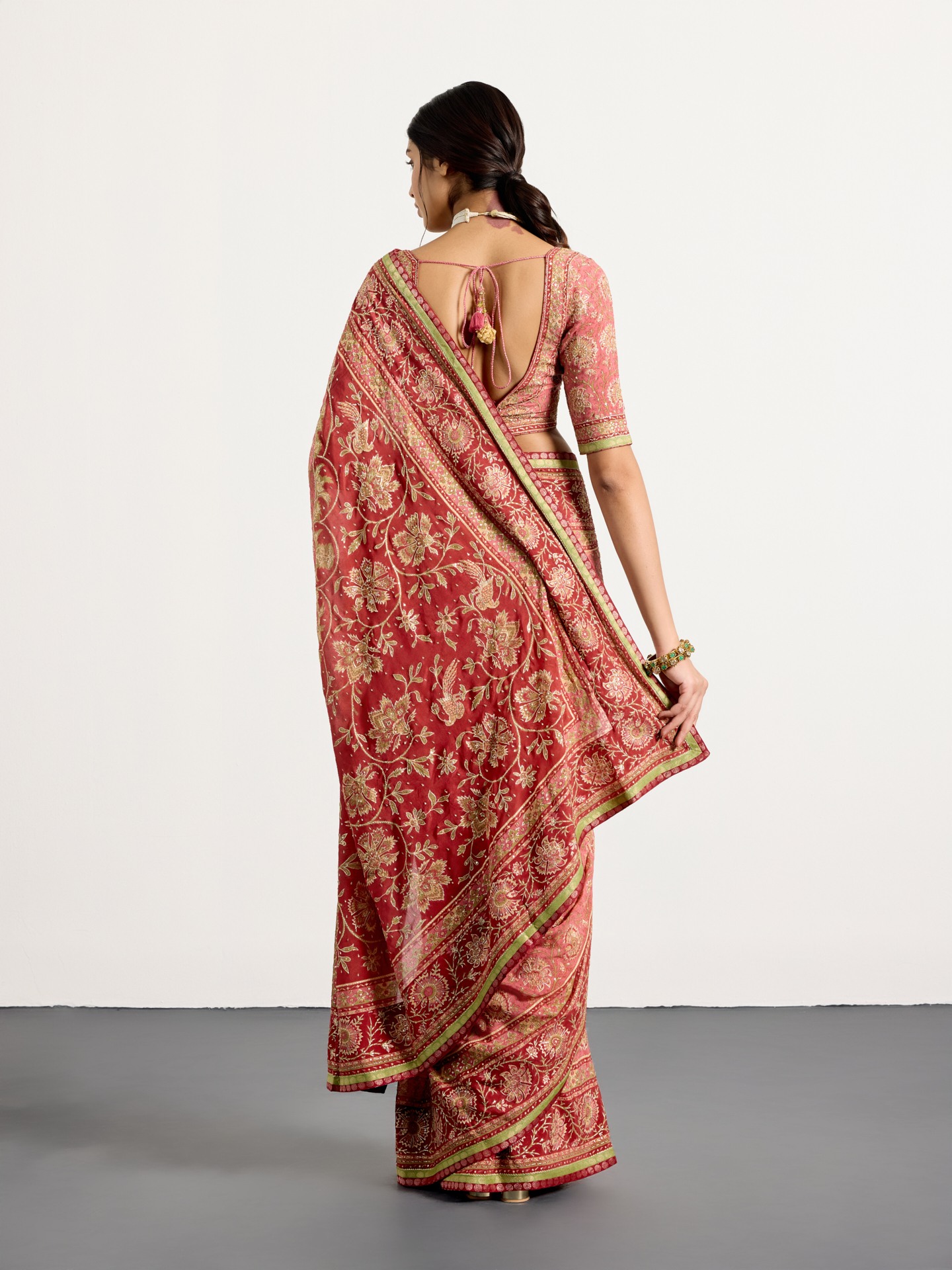 Old Rose Kalamkari Saree