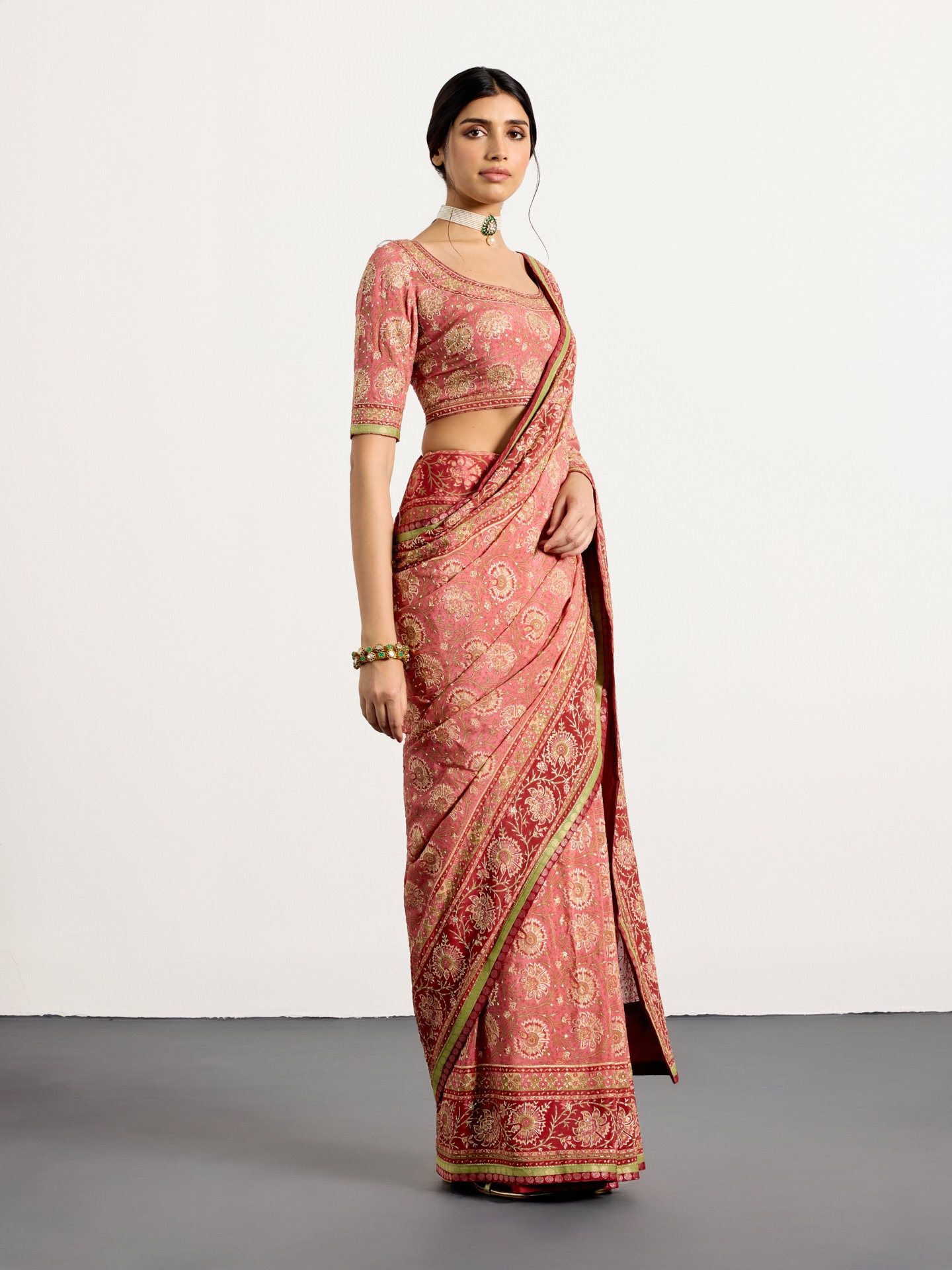 Old Rose Kalamkari Saree