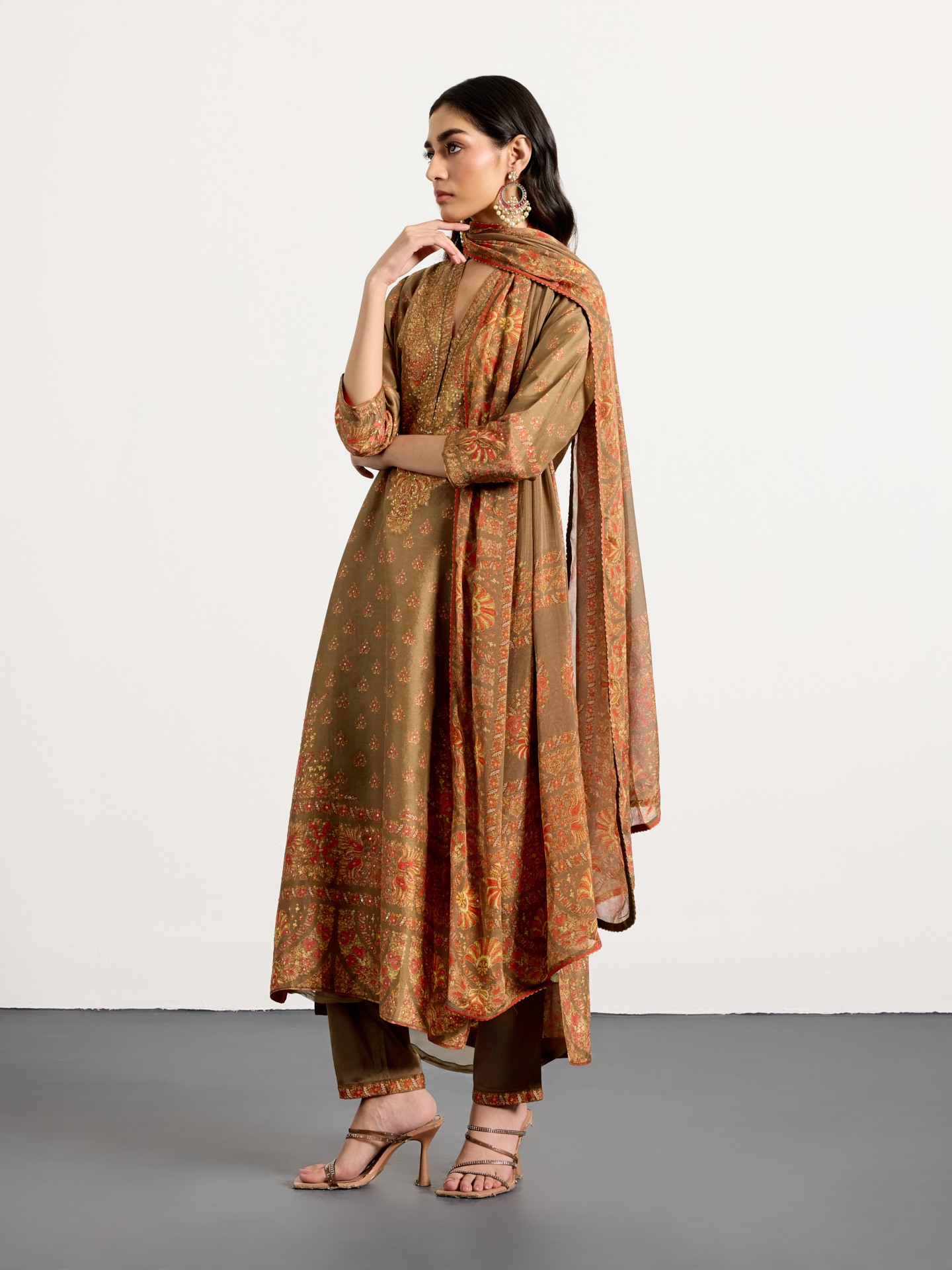 Khaki Beige Nazia Suit