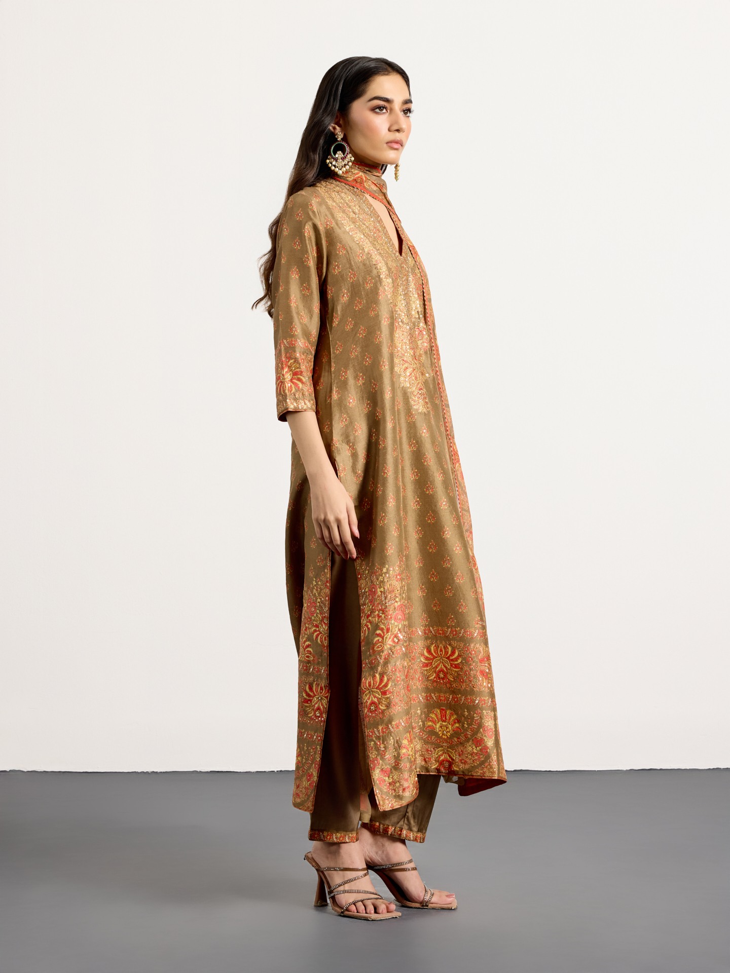 Khaki Beige Nazia Suit