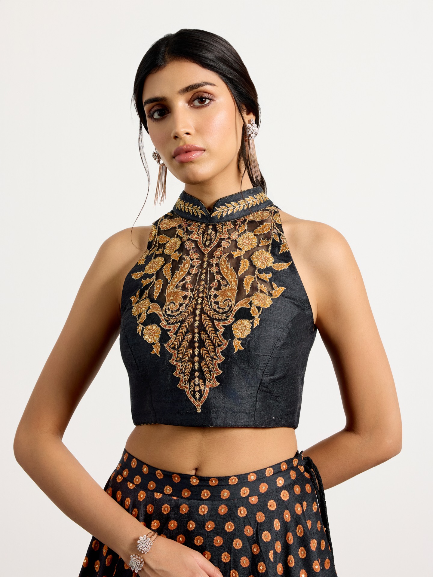 Black Rust Mehroz Lehenga Set