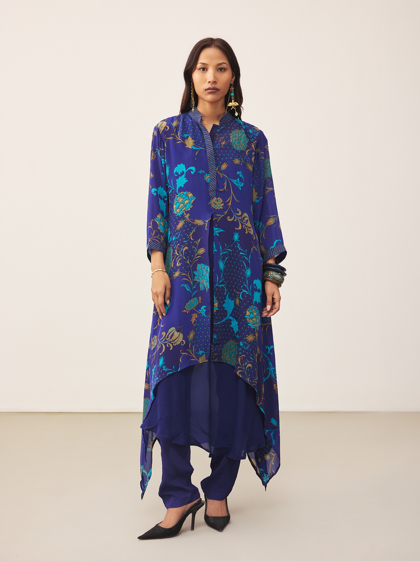 Royal & Turquoise Calico K Suit Set