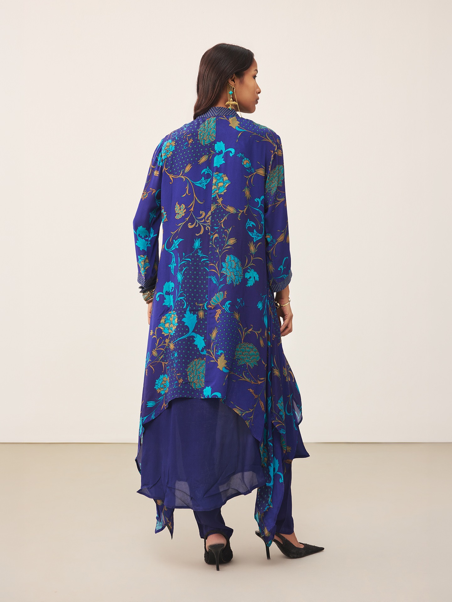 Royal & Turquoise Calico K Suit Set