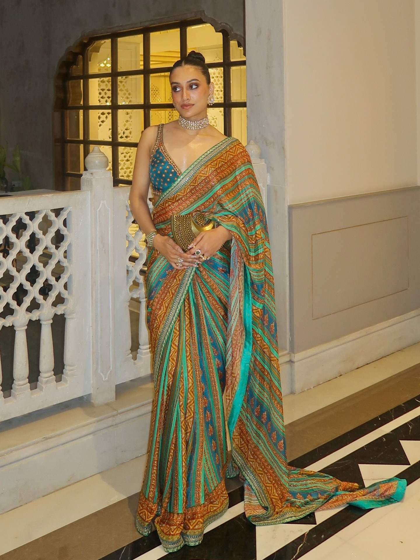 Aqua Multi Royal Mirage Saree