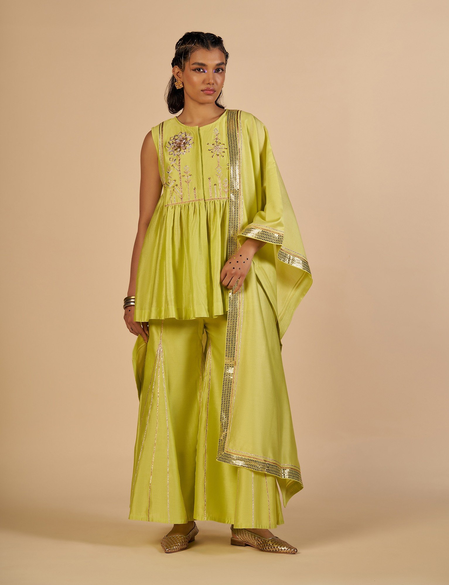 Lime Green Kedia Top