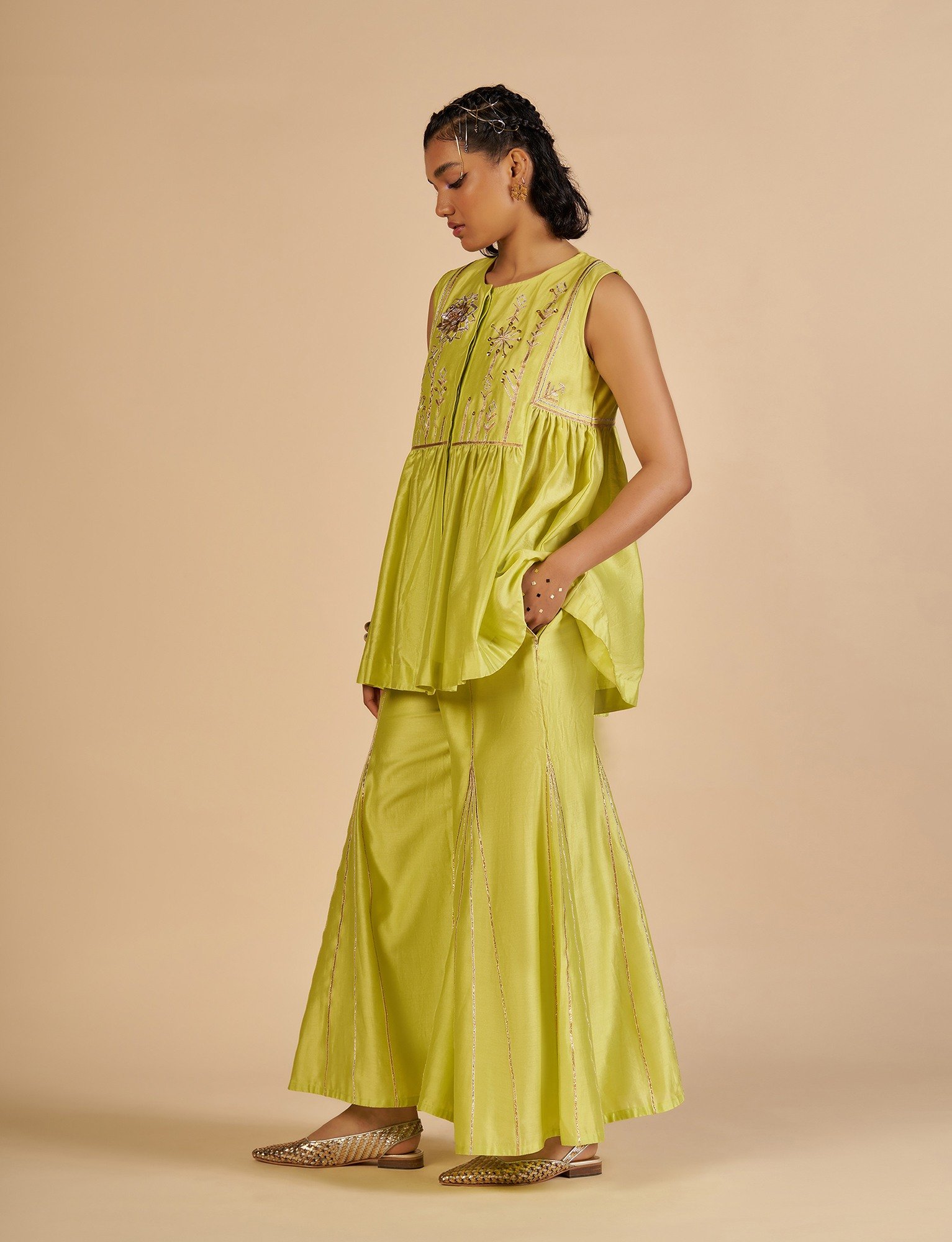 Lime Green Kedia Top