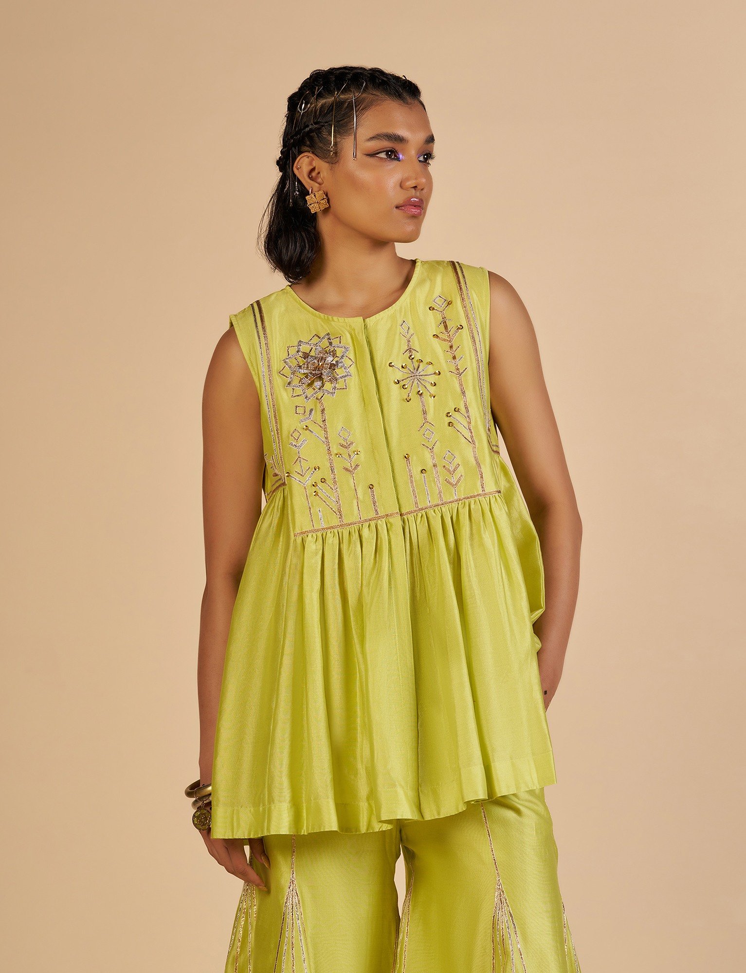 Lime Green Kedia Top