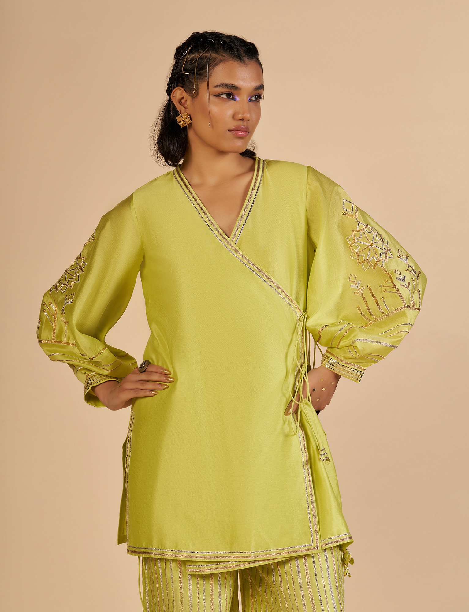 Lime Green Wrap Tunic