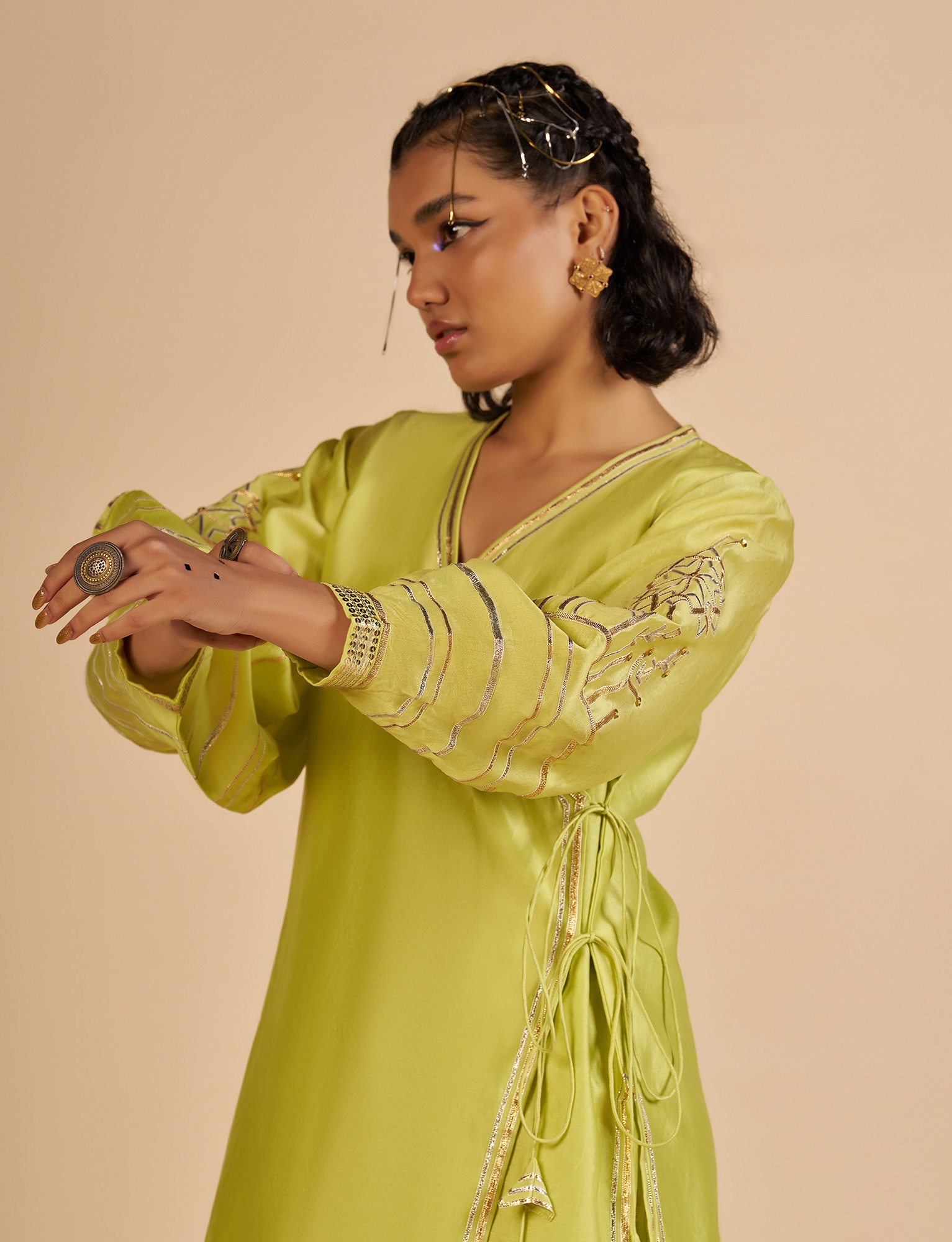 Lime Green Wrap Tunic