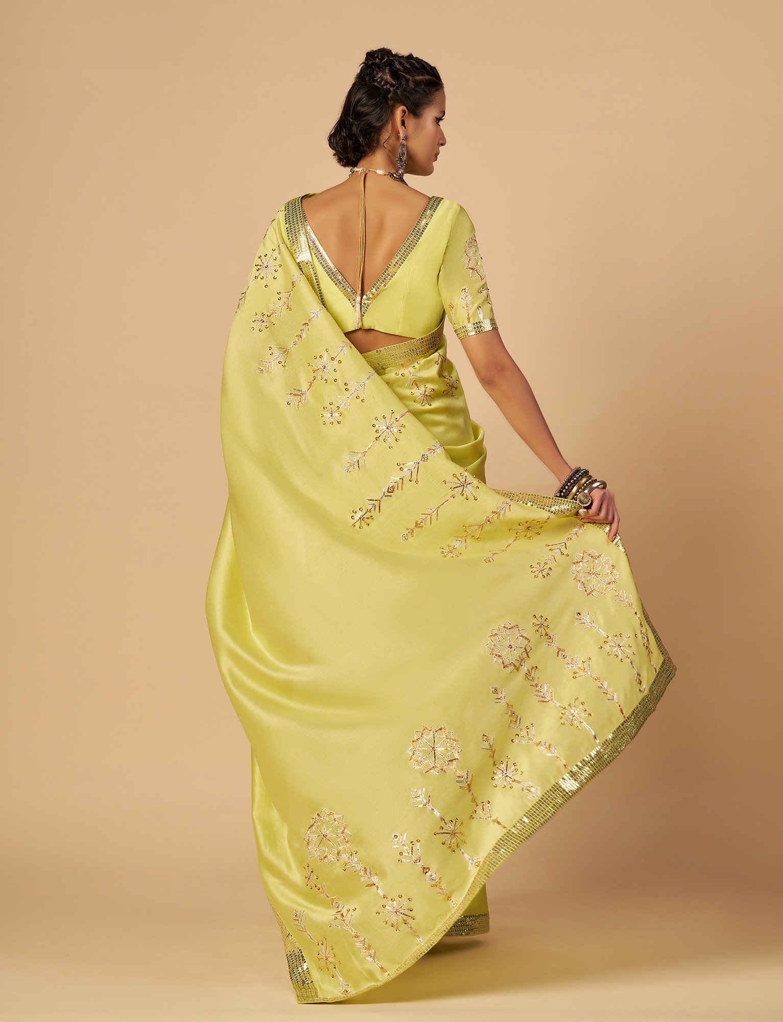 Lime Saree