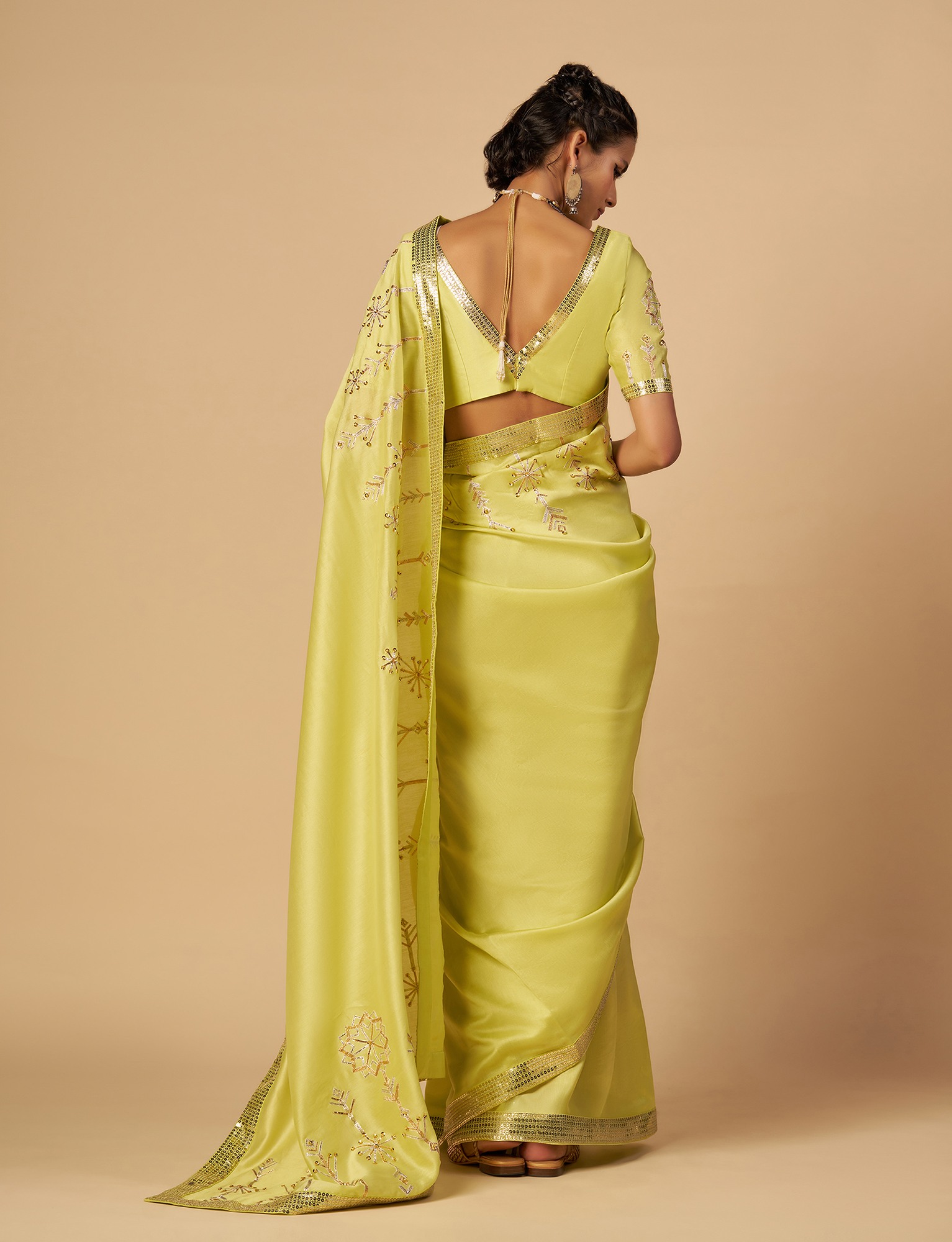 Lime Saree