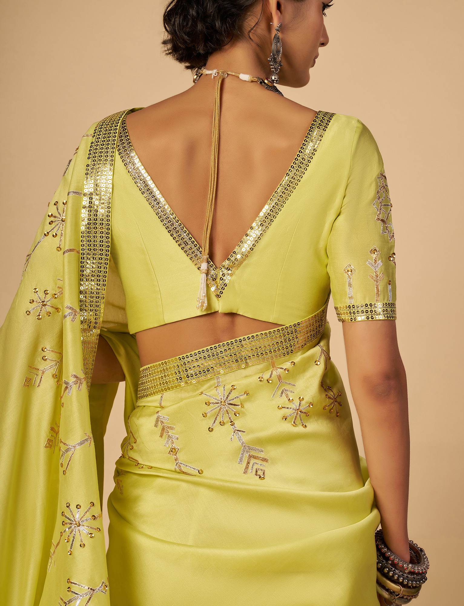 Lime Saree