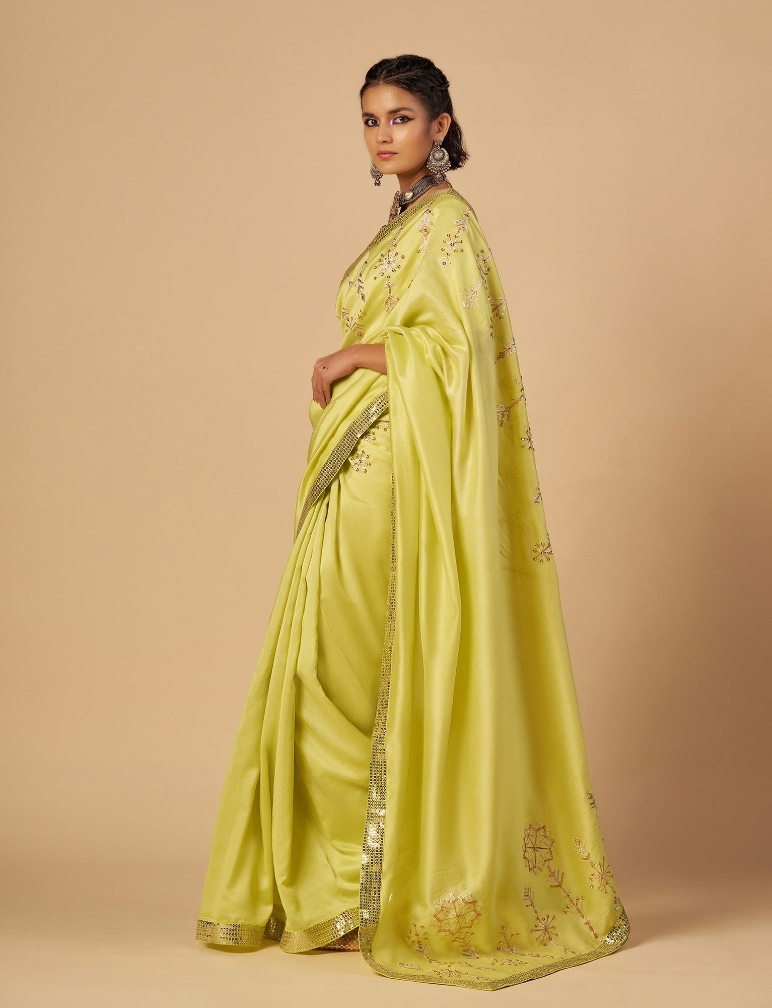 Lime Saree