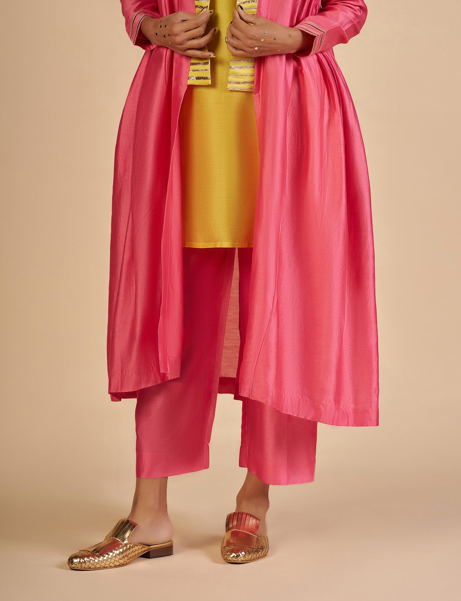 Pink Gathered Coat