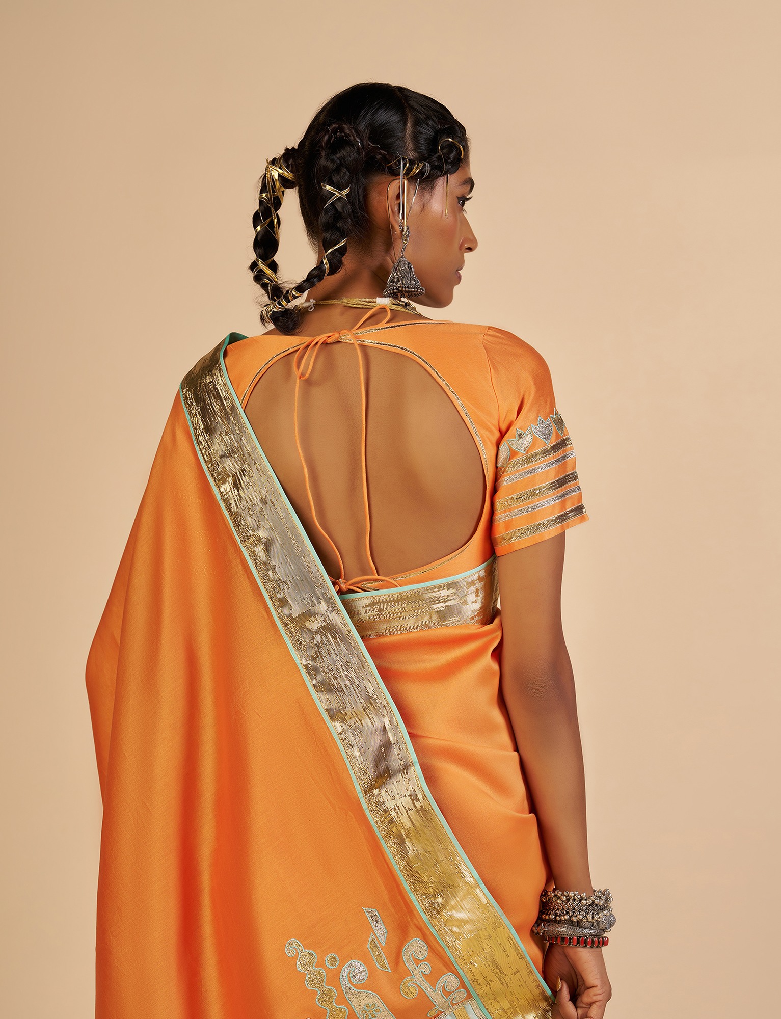 Orange Embroidered Blouse