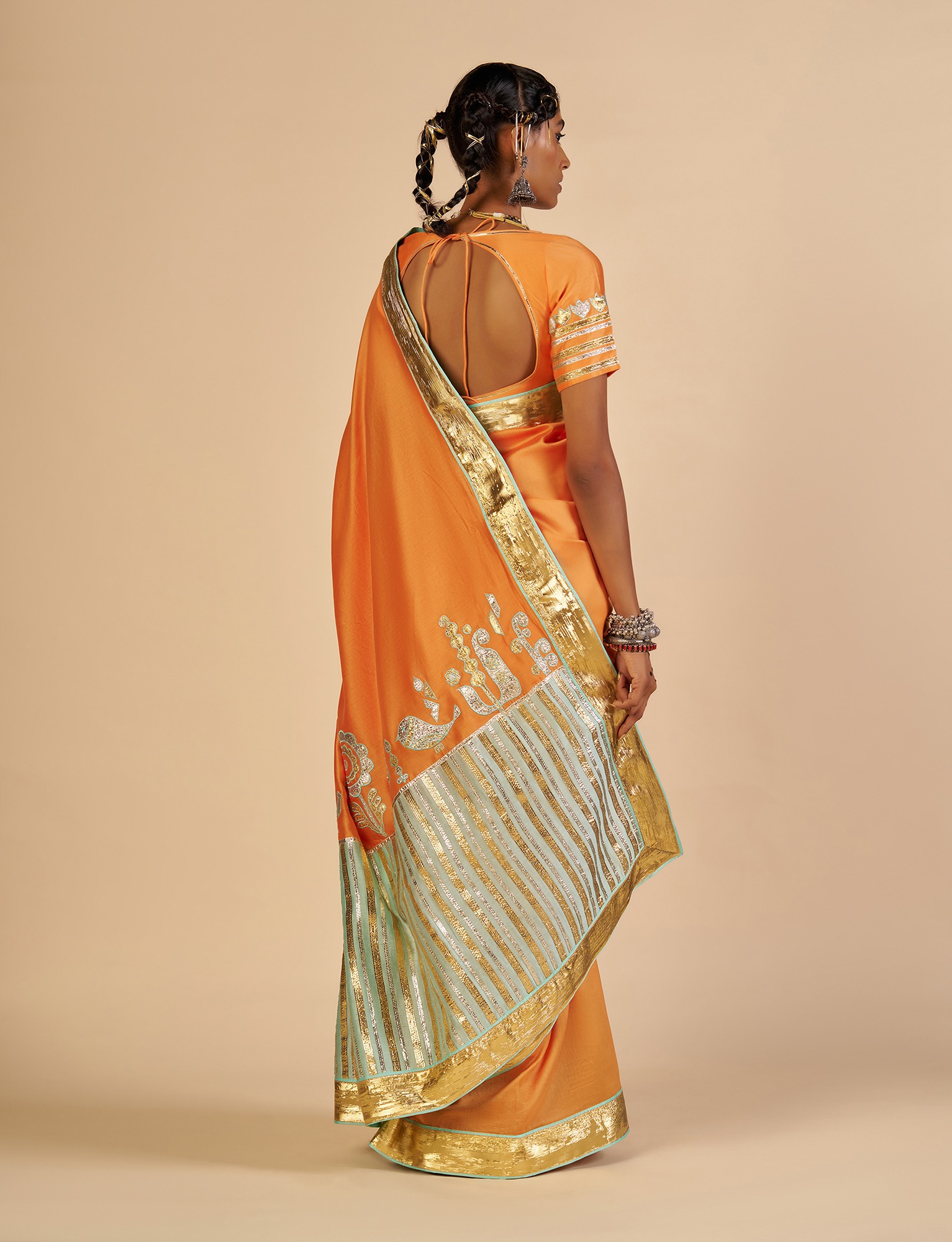 Orange Embroidered Blouse