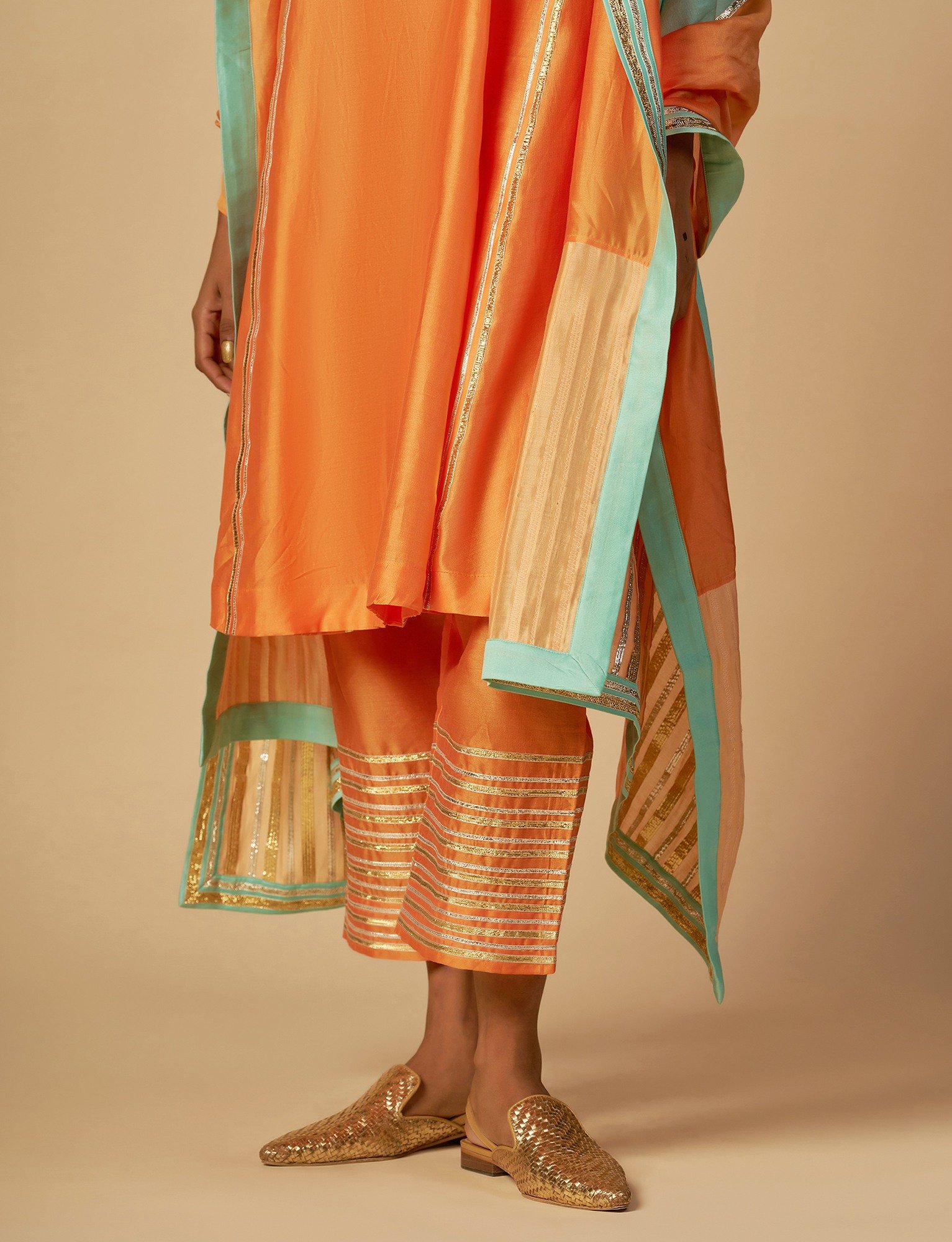 Orange Flared kurta
