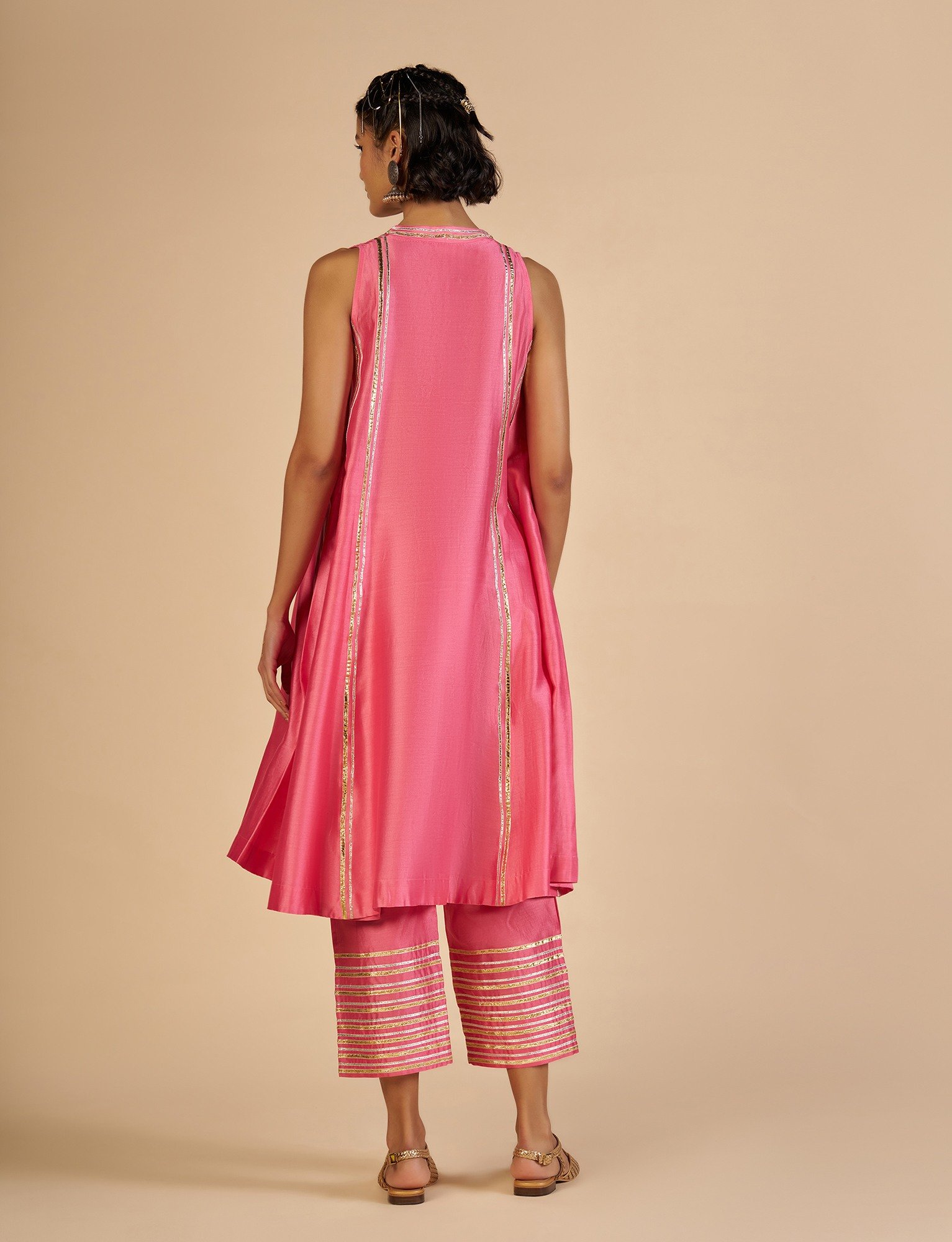Pink Flared kurta