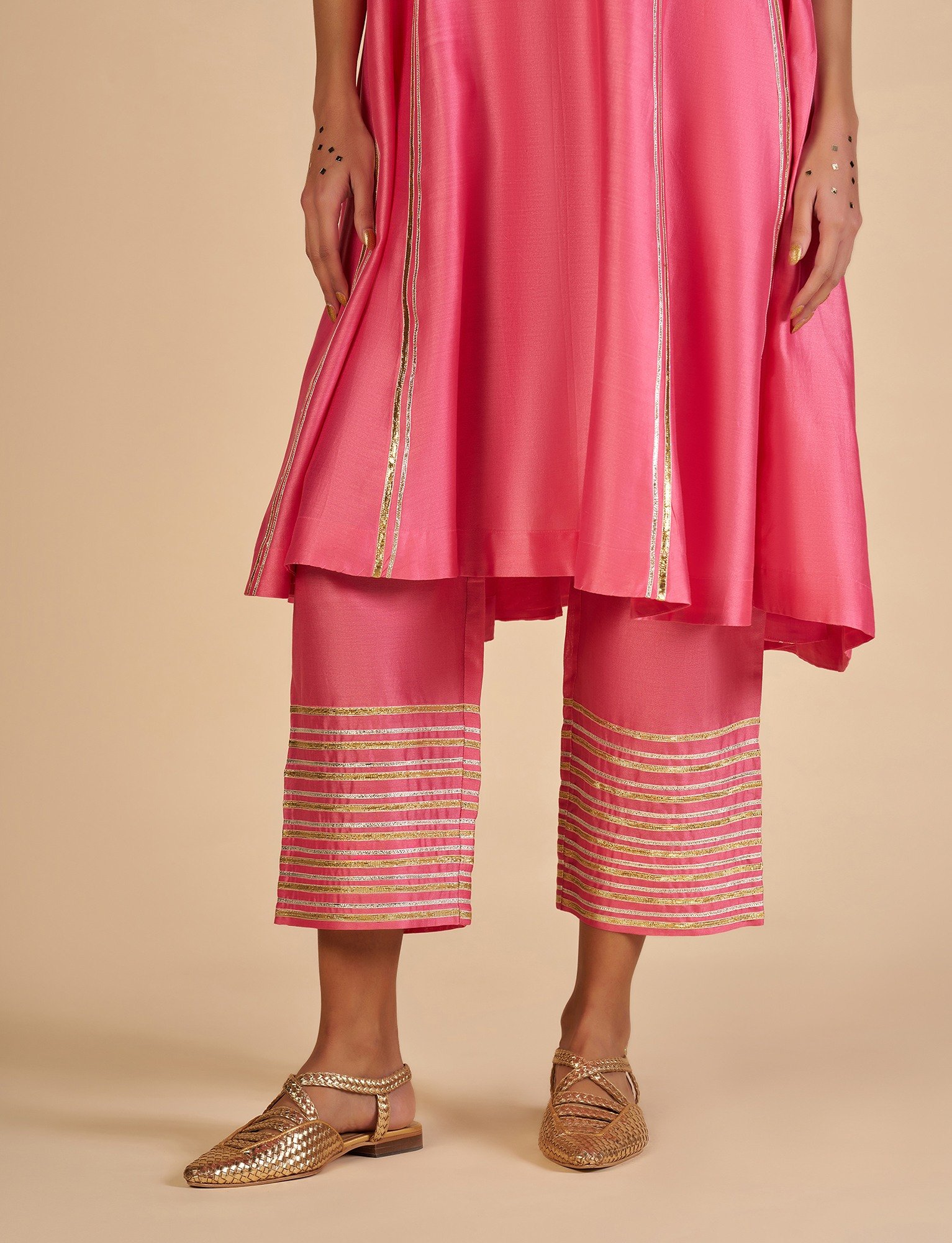Pink Flared kurta