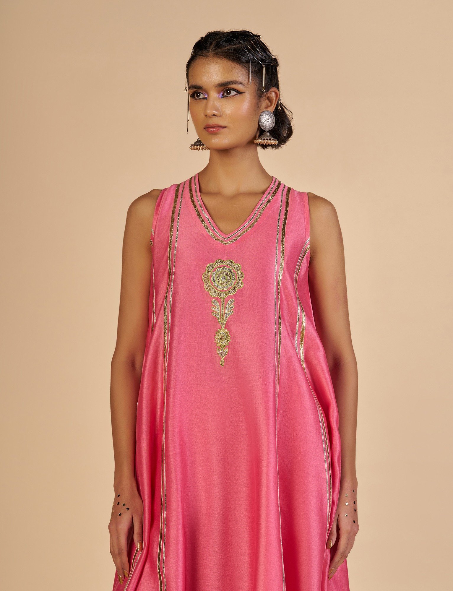 Pink Flared kurta