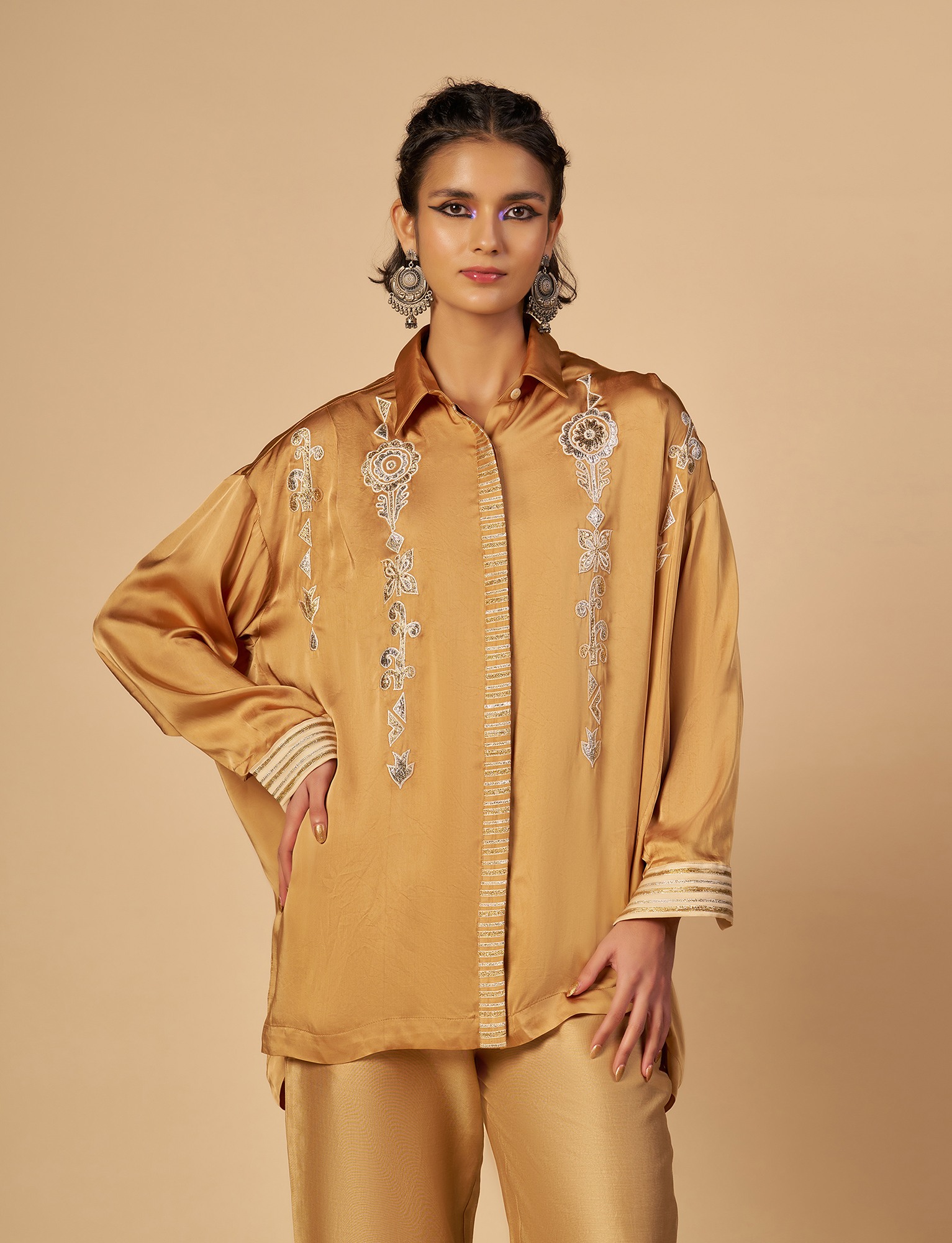 Beige Oversized Shirt