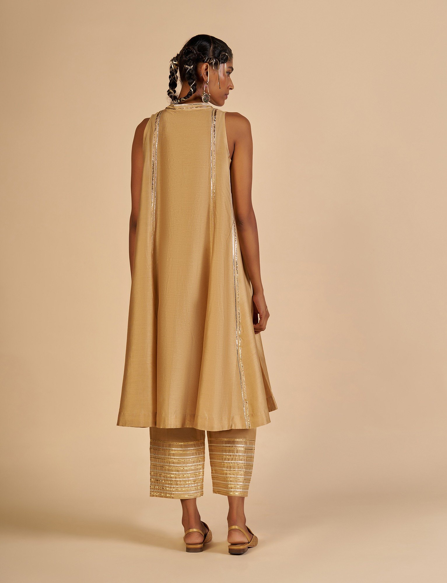 Beige Detailing Pants