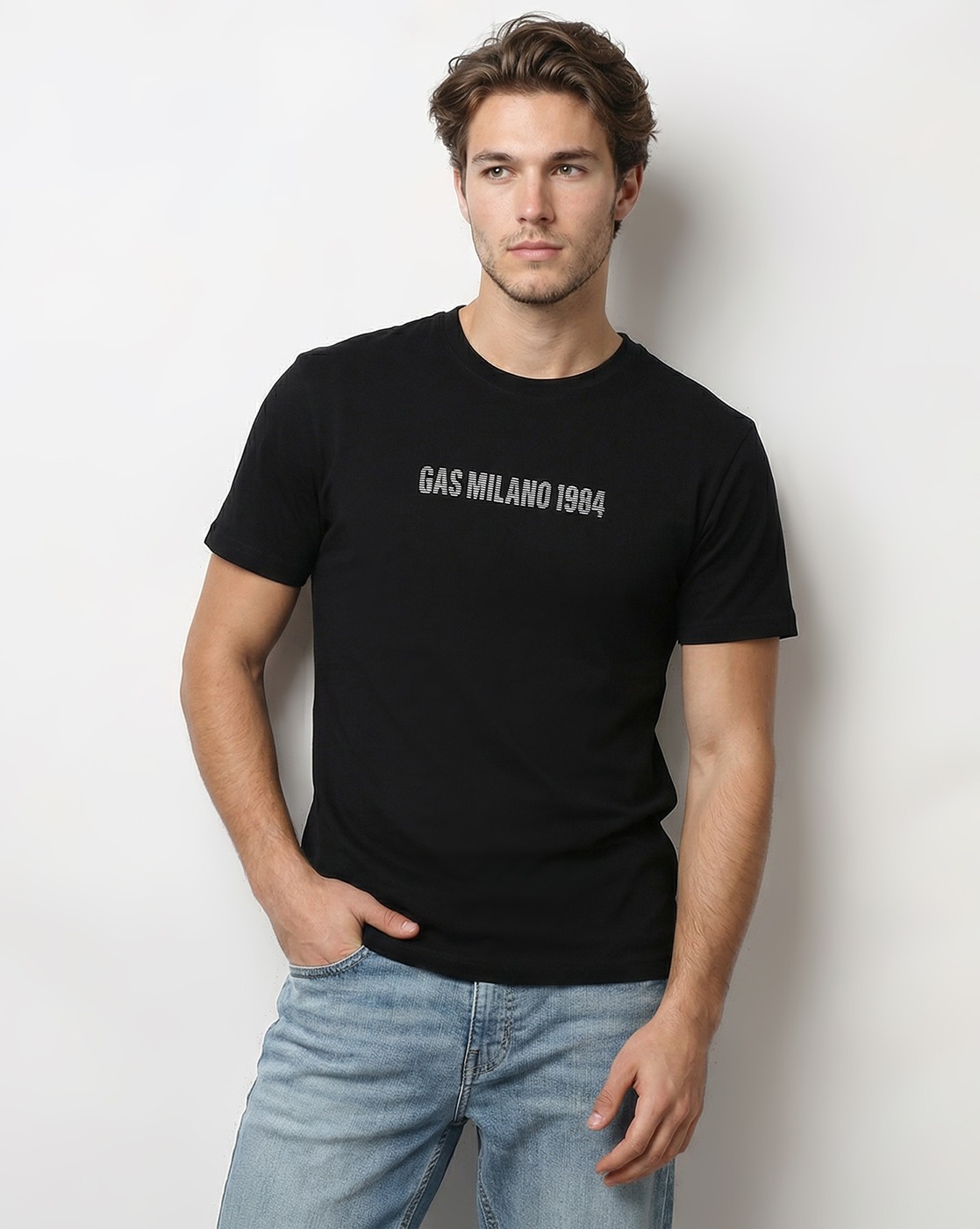 GAS | Regular Fit Crewneck T-Shirt with Signature Branding