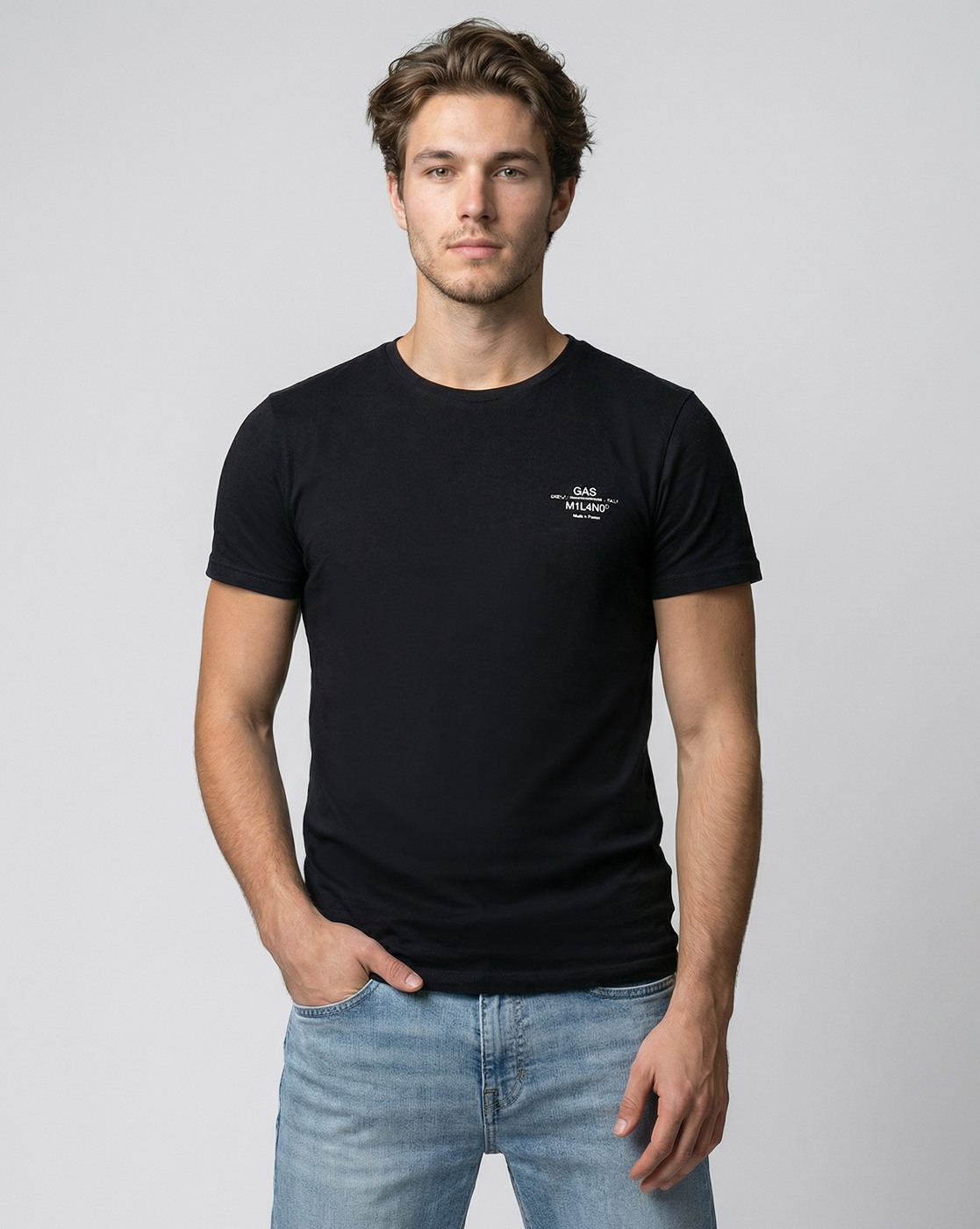 GAS | Slim Fit Crewneck T-Shirt with Signature Branding