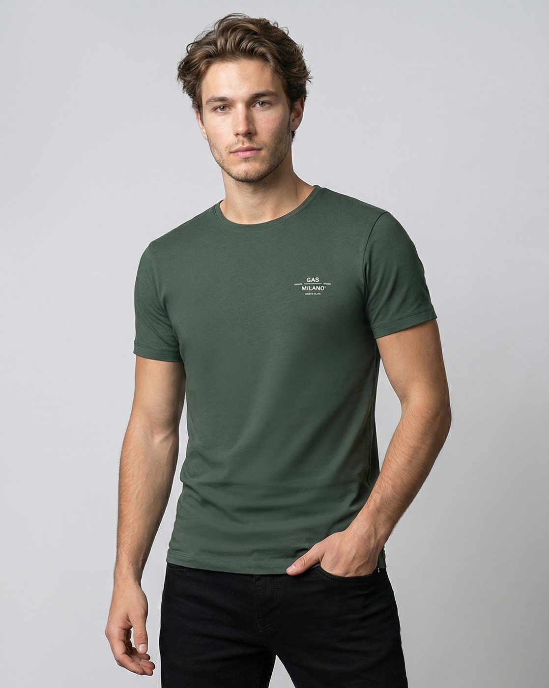 GAS | Slim Fit Crewneck T-Shirt with Signature Branding