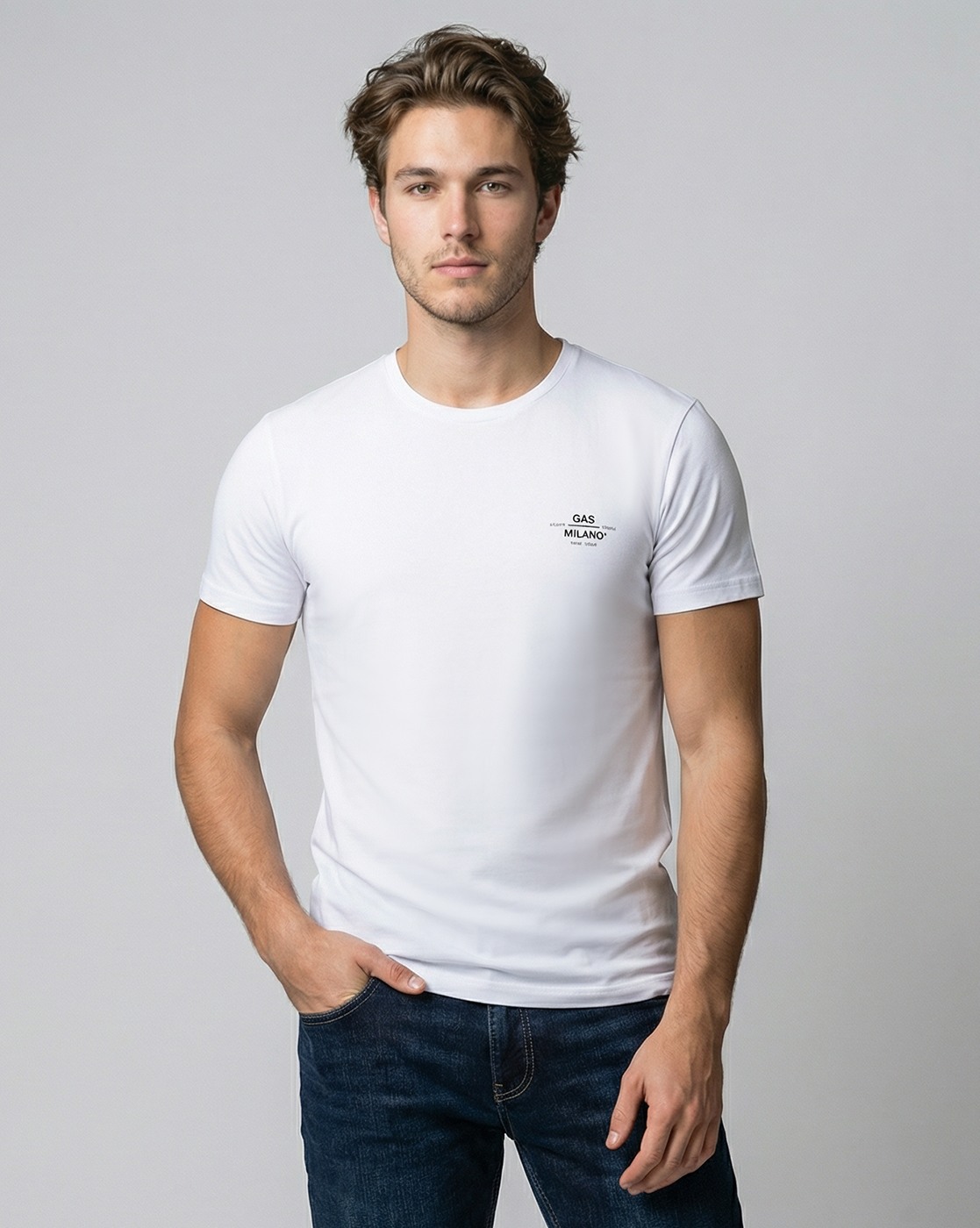 GAS | Slim Fit Crewneck T-Shirt with Signature Branding