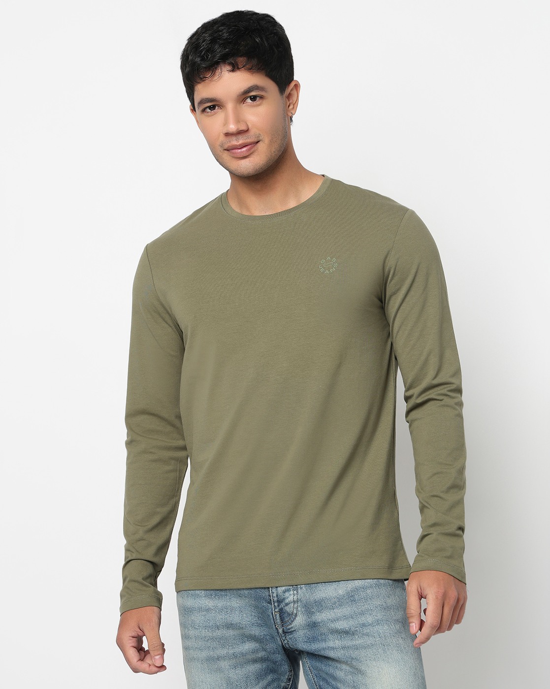 GAS | Slim Fit Crewneck T-Shirt with Signature Branding