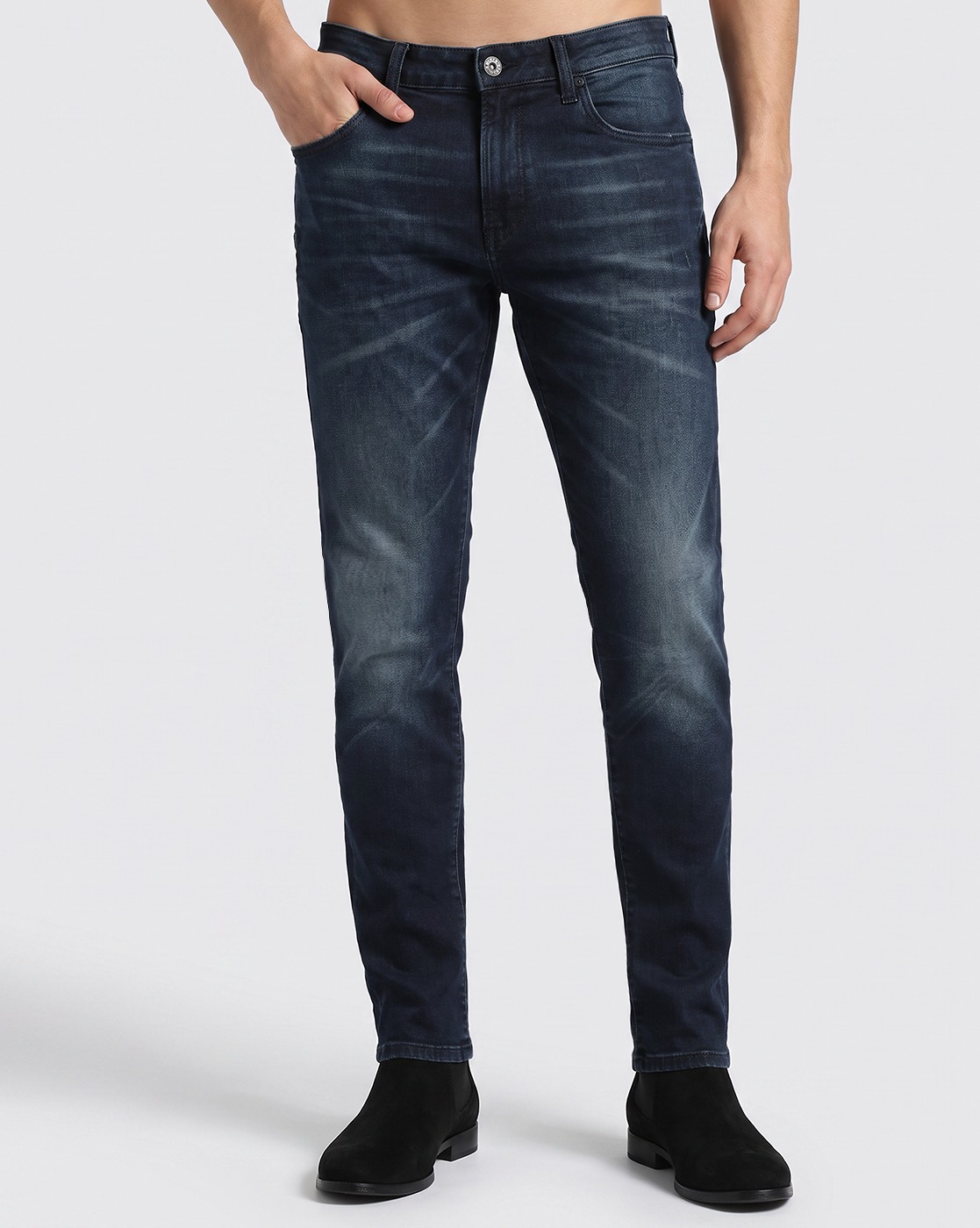 Men's Blue Slim Straight Jeans