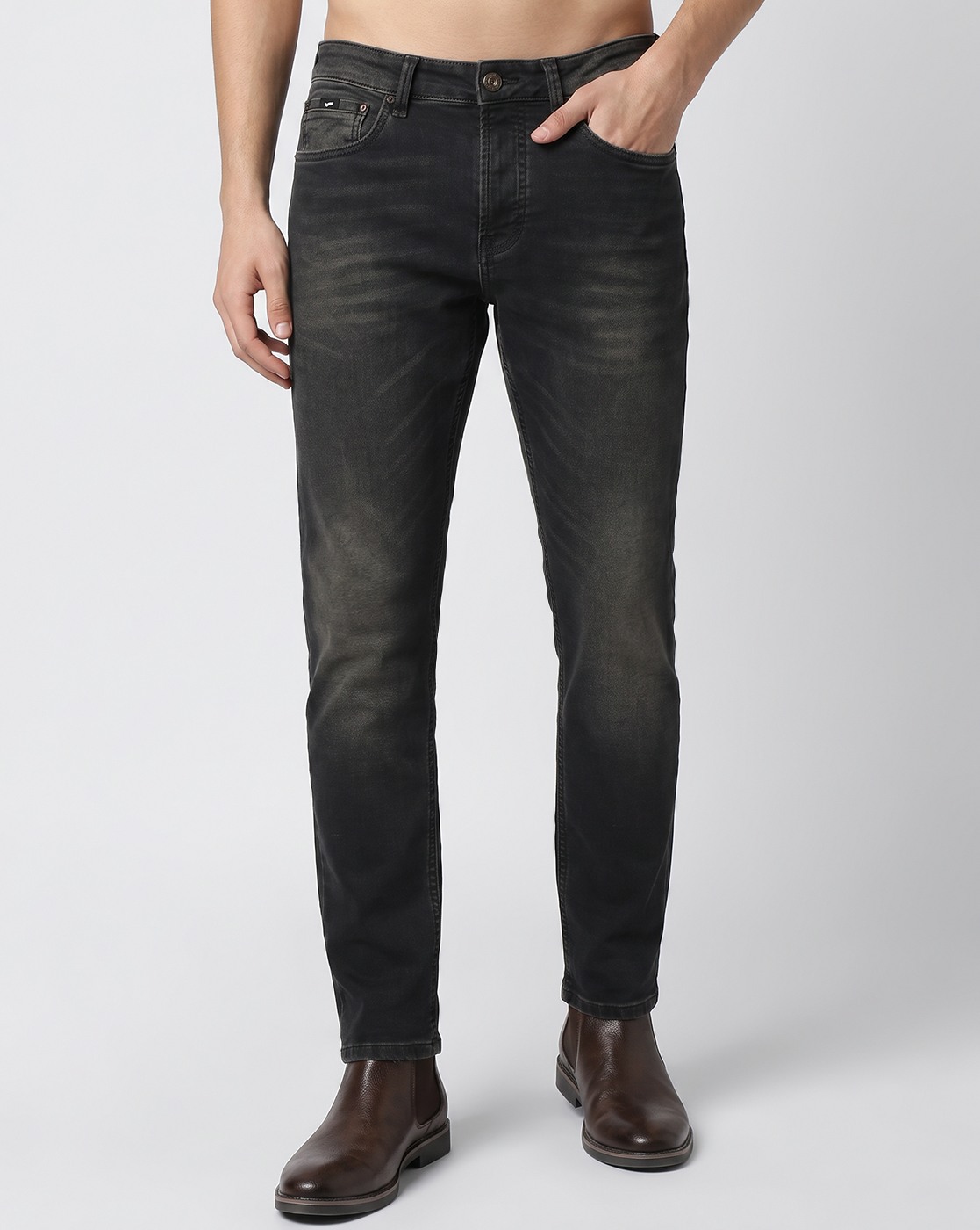 Men's Blue Tapered Fit Jeans