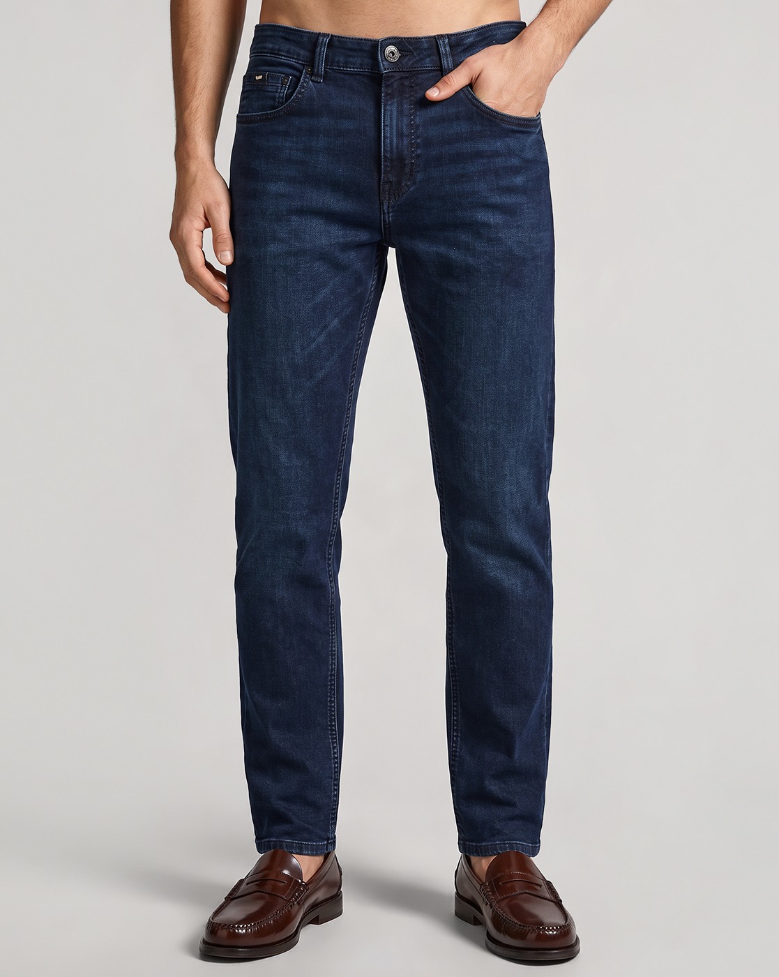 Men's Blue Tapered Fit Jeans
