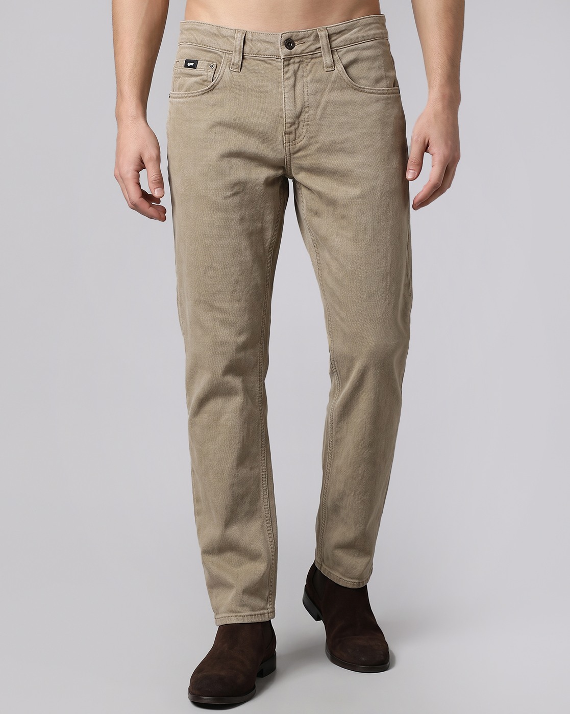 Men's Brown Straight Fit Jeans