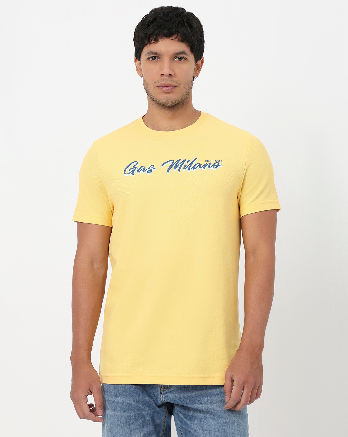 GAS | Riviera Regular Fit Crewneck T-Shirt with Signature Branding