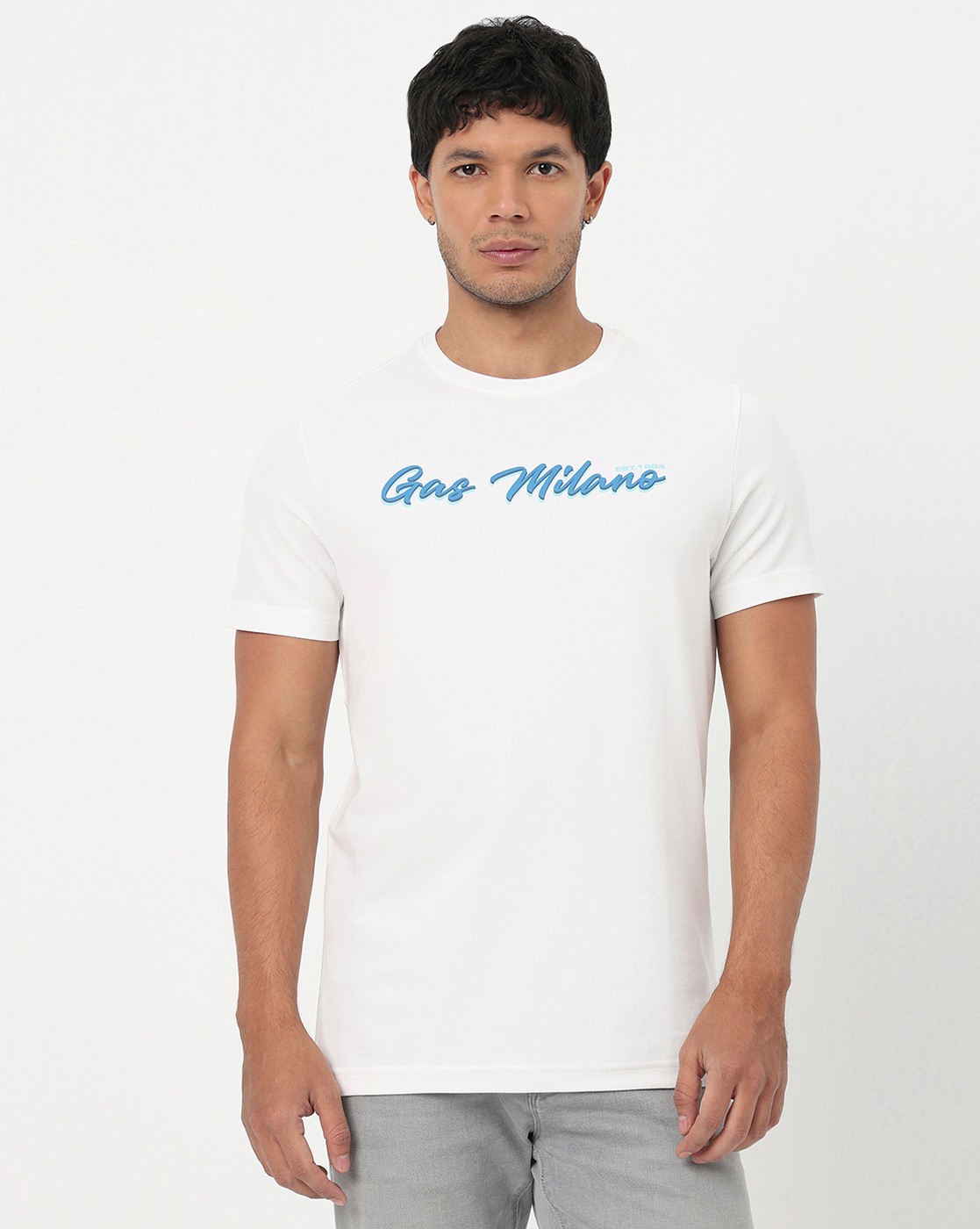 GAS | Riviera Regular Fit Crewneck T-Shirt with Signature Branding