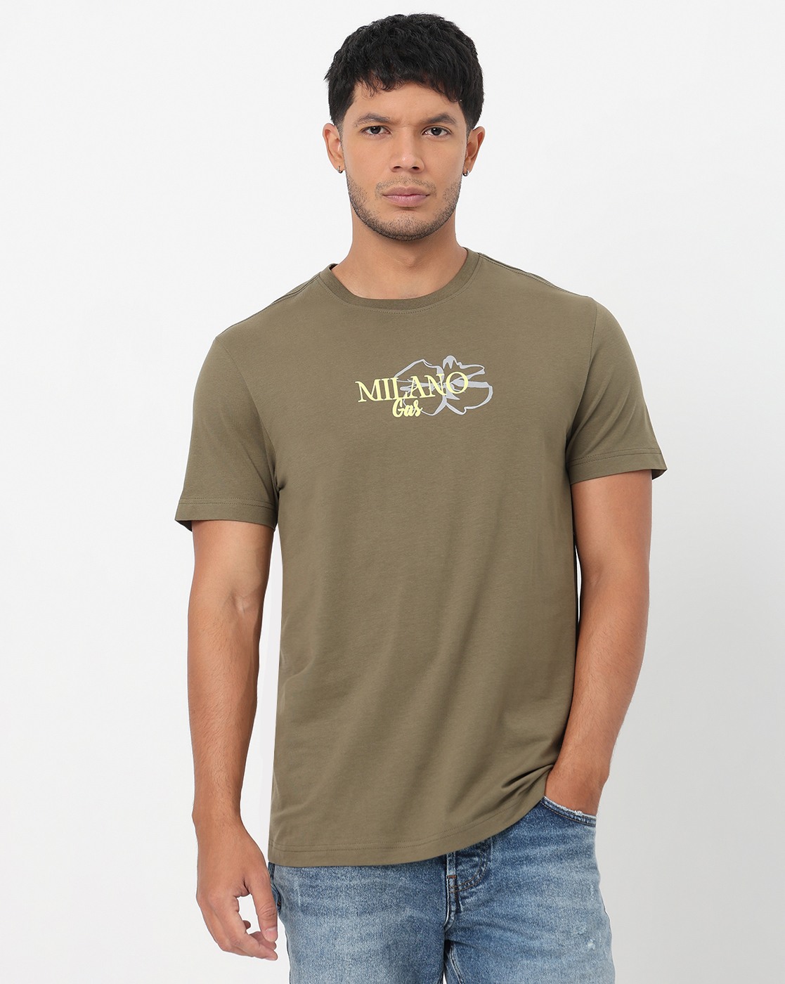 GAS | Regular Fit Crewneck T-Shirt with Signature Branding