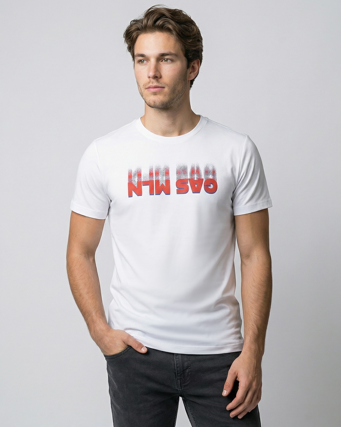 GAS | Afterlight Regular Fit Crewneck T-Shirt with Signature Branding