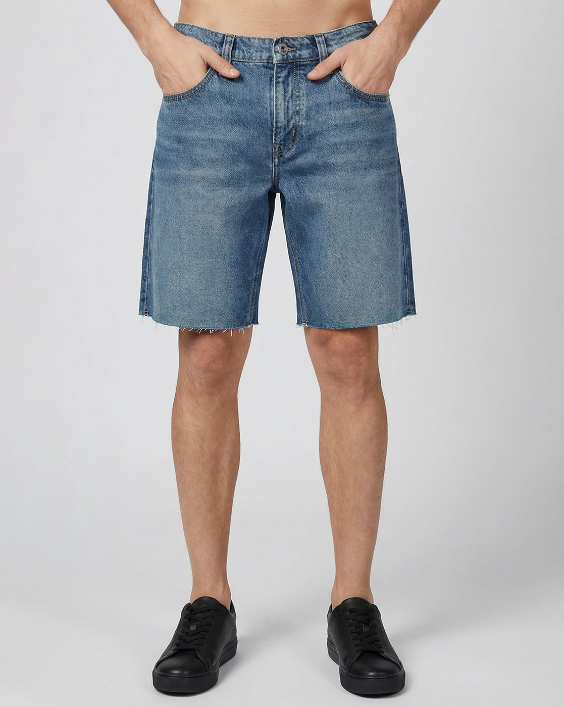 GAS | Men City Shorts Fit Jaxon Raw Edge Mid Blue Washed Shorts